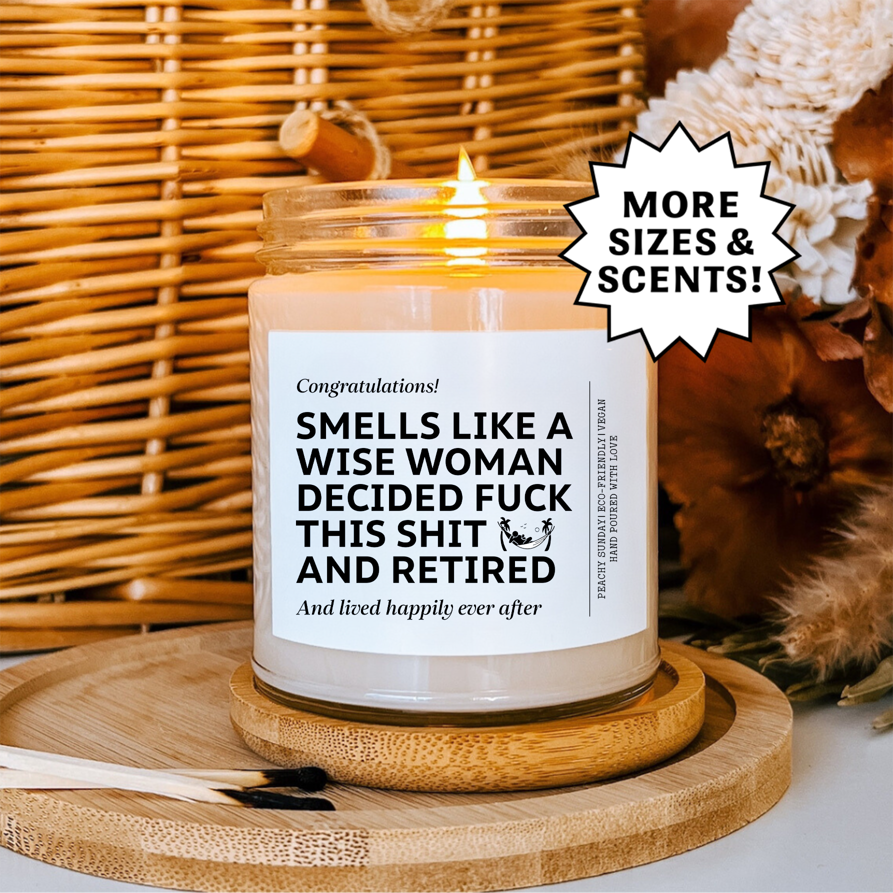 Smells Like A Wise Woman Retirement Candle
