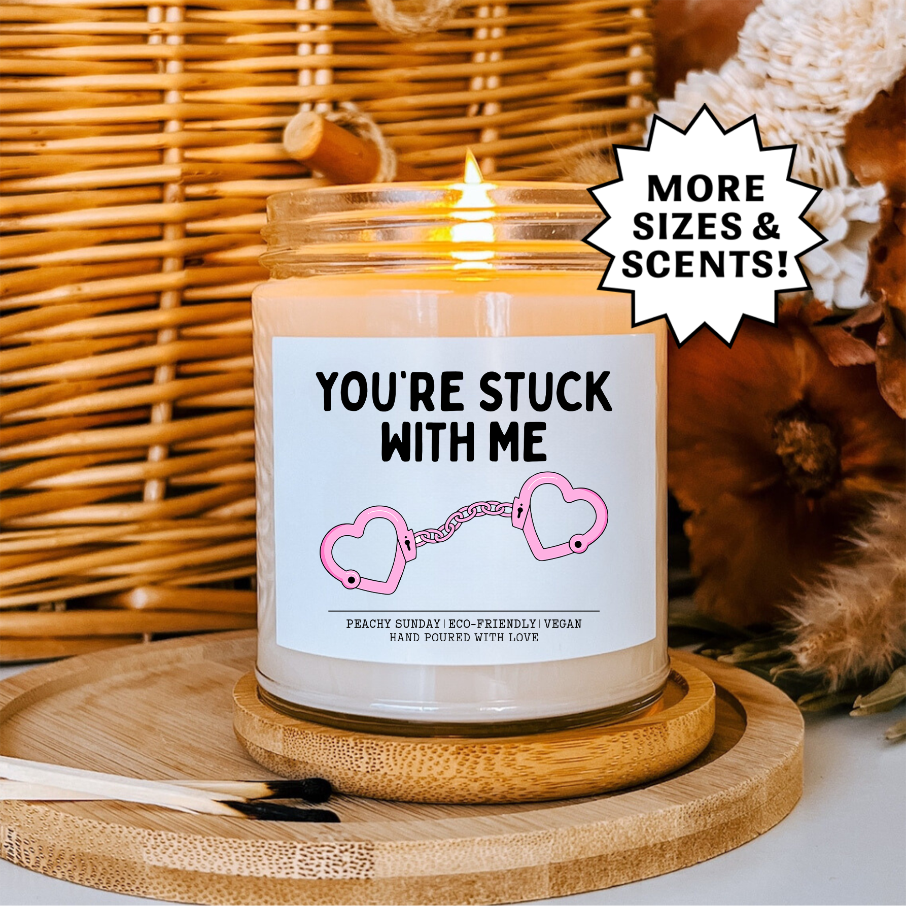 You're Stuck With Me Couple Gift Candle