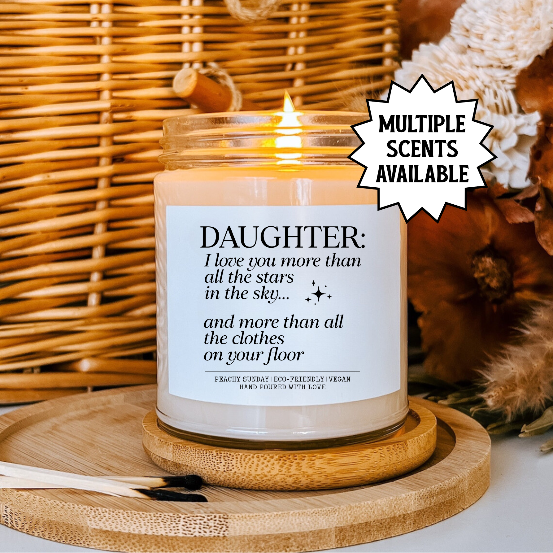 Daughter I Love You More Than All The Stars Candle