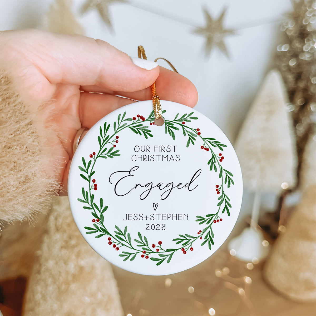 Boule de Noël personnalisée - Premier Noël en tant que fiancés