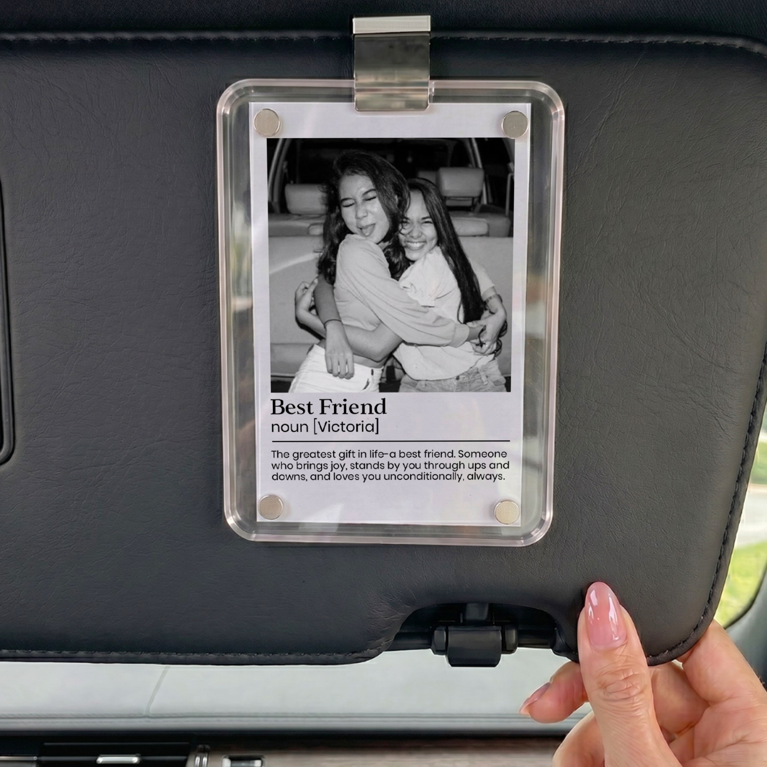 Personalized Best Friend Car Visor Clip