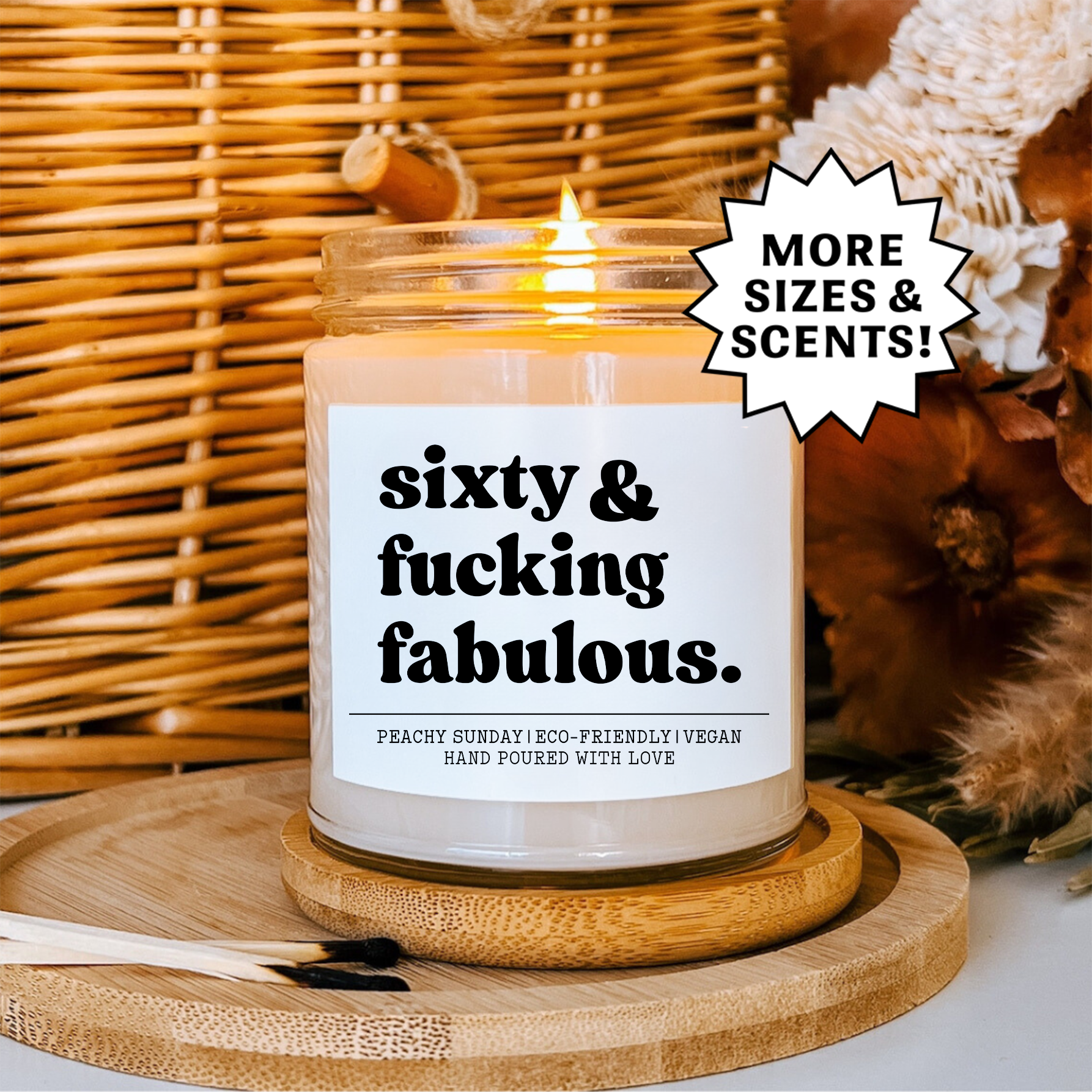 60th Birthday Funny Gift Candle