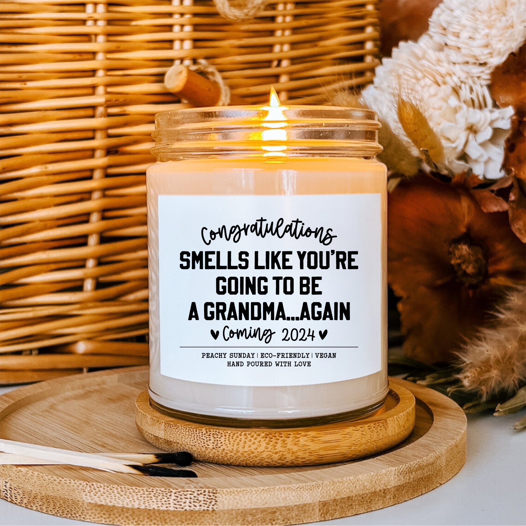 Personalized Going To Be Grandma Again Candle