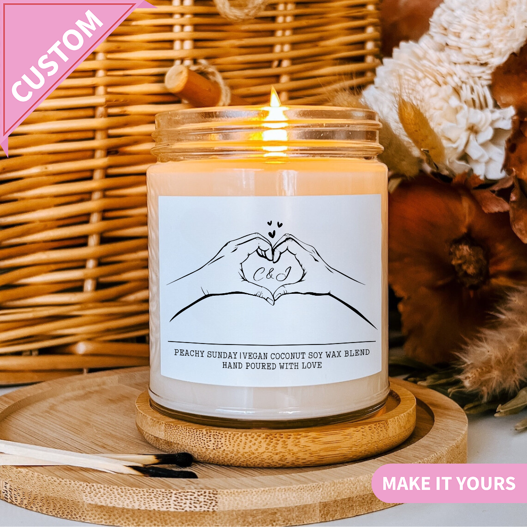 Custom Initials I Love You Gift Candle