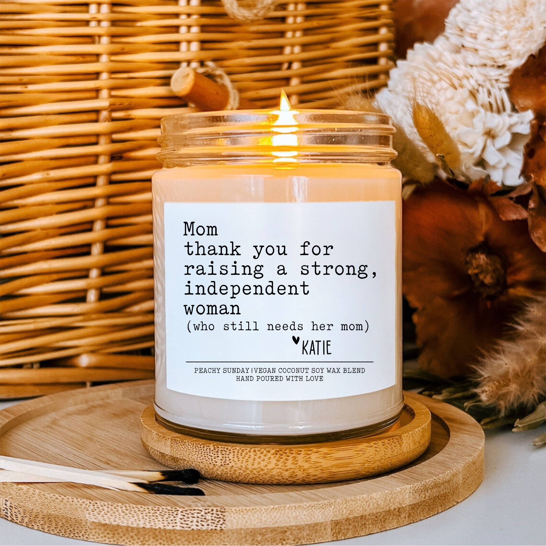 Personalized Mom Thank You For Raising A Strong Candle