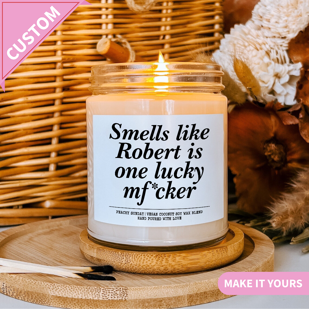 Custom Engagement Lucky MFcker Couple Gift Candle