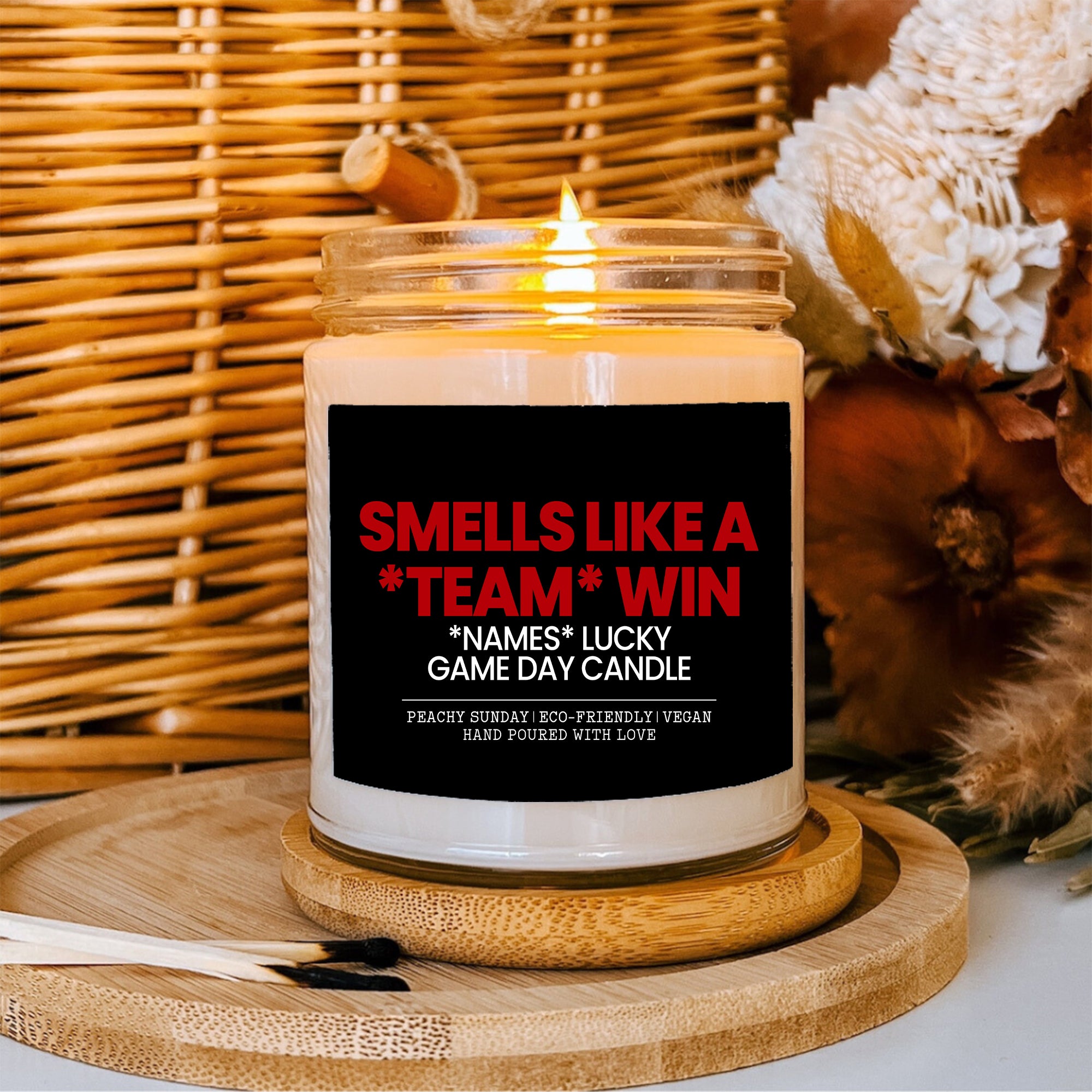 Personalized Team And Name Game Day Candle
