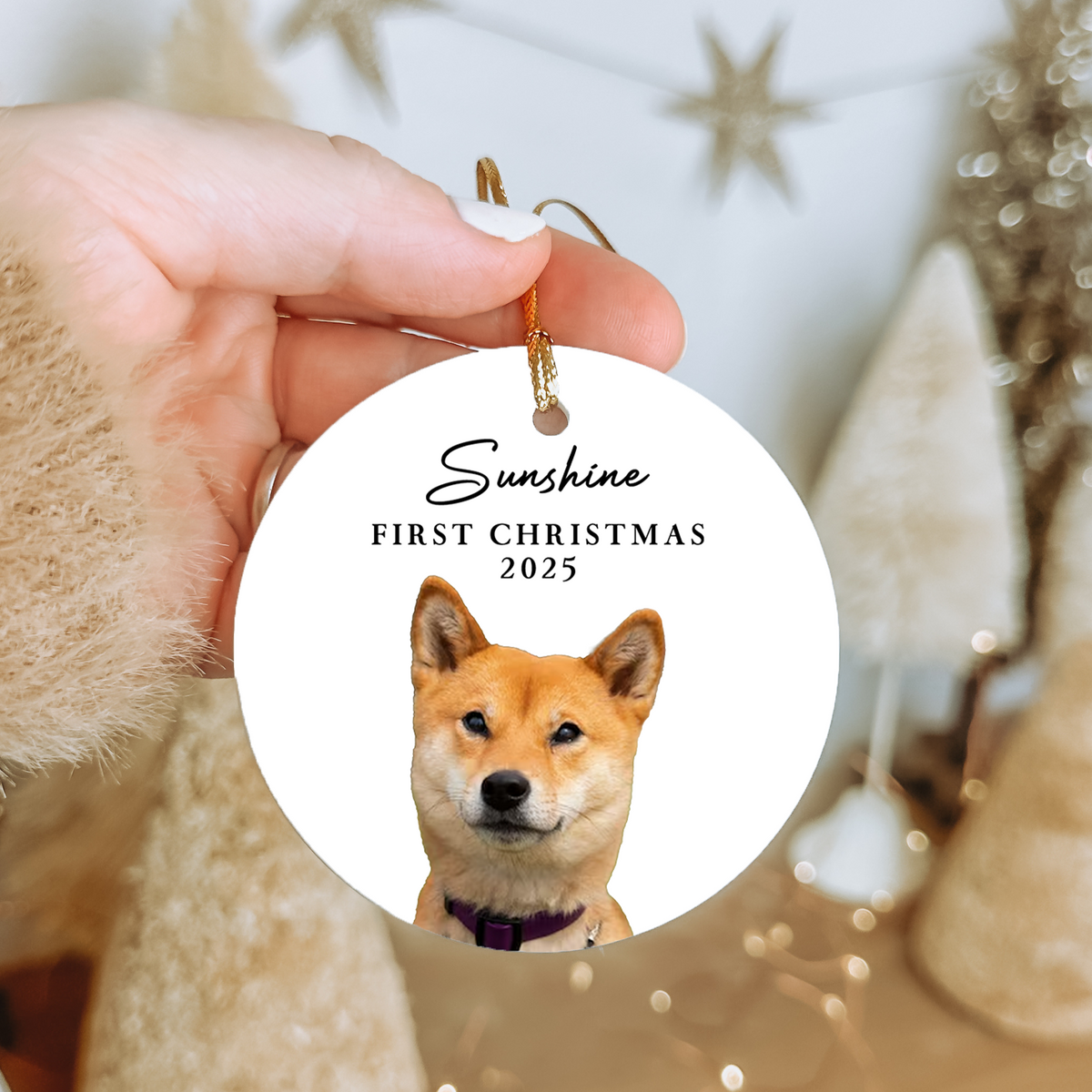 \"First Christmas\" – Personalized Pet Picture Ceramic Ornament