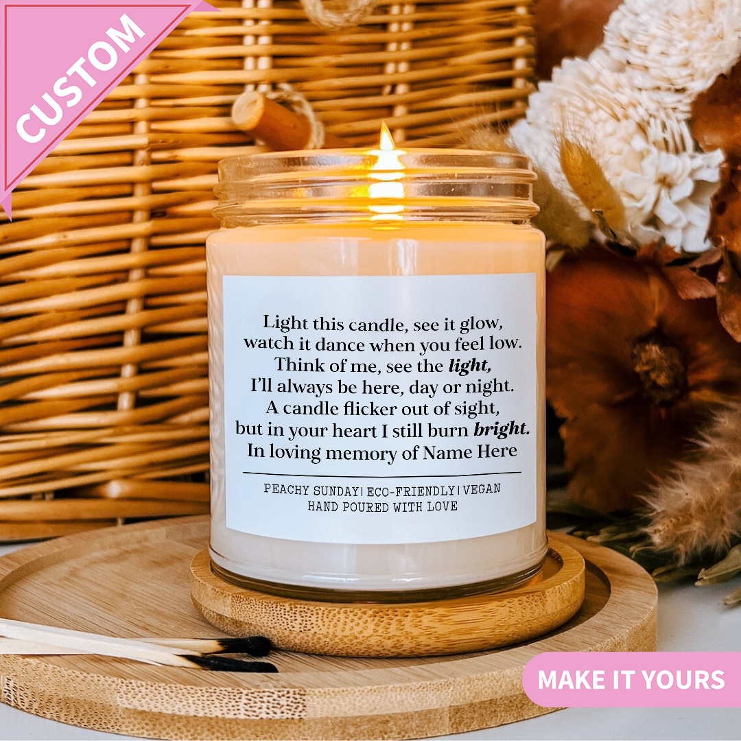 Custom Memorial Sympathy & Condolence Gift Candle