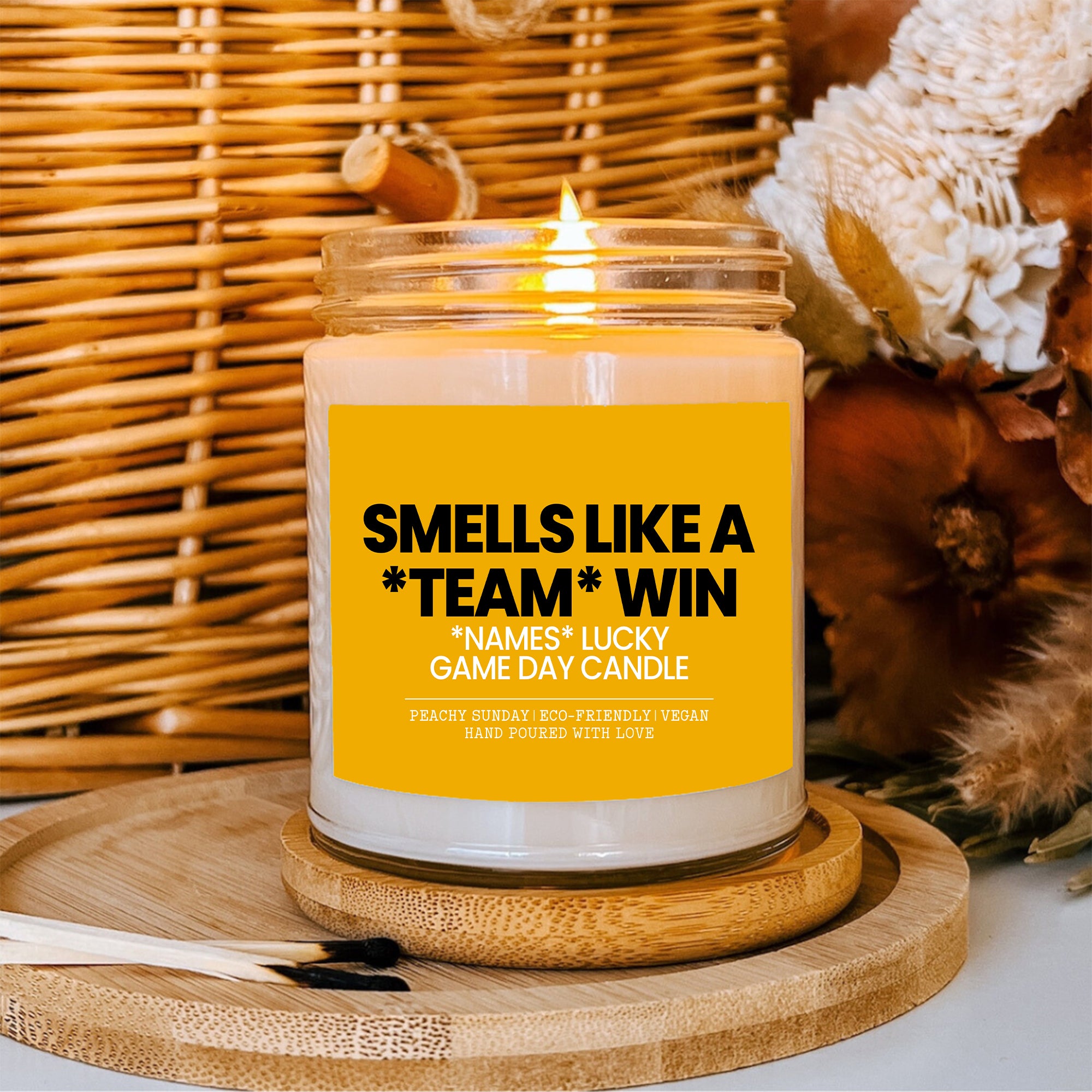 Personalized Game Day Candle Custom Name Sports Fan Gift