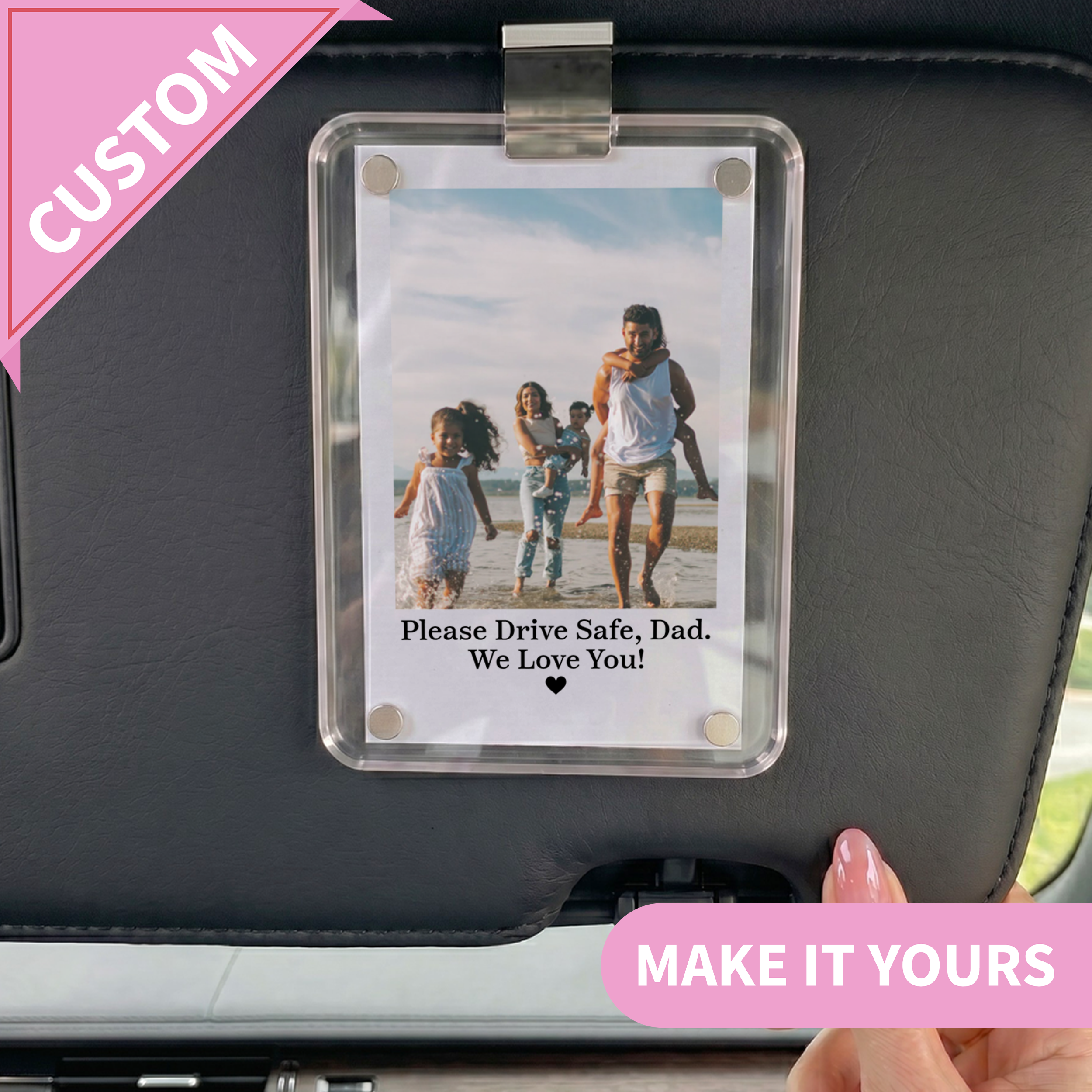 Personalized Photo Car Visor Clip