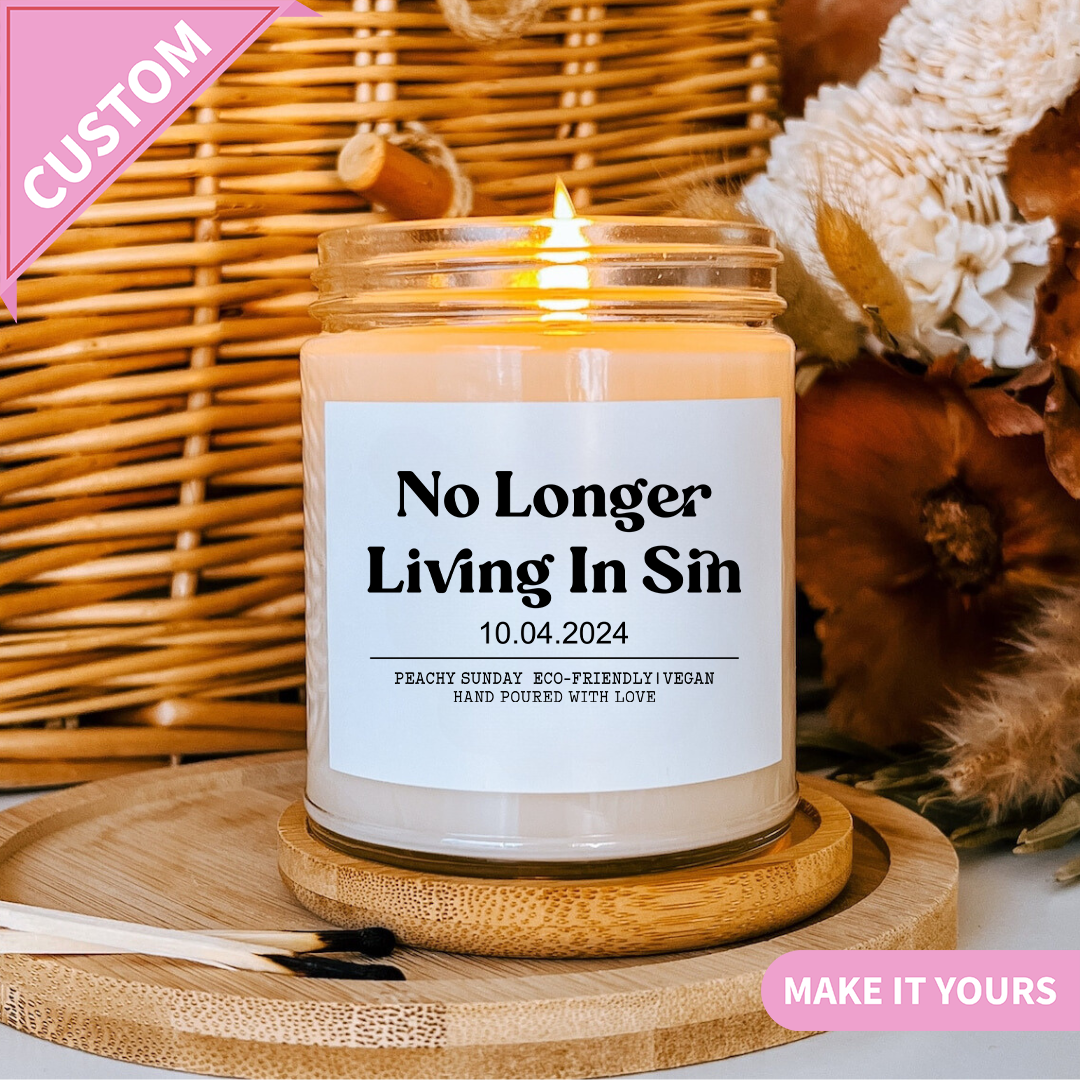 Personalize No Living In Sin 10.04.2024 Candle