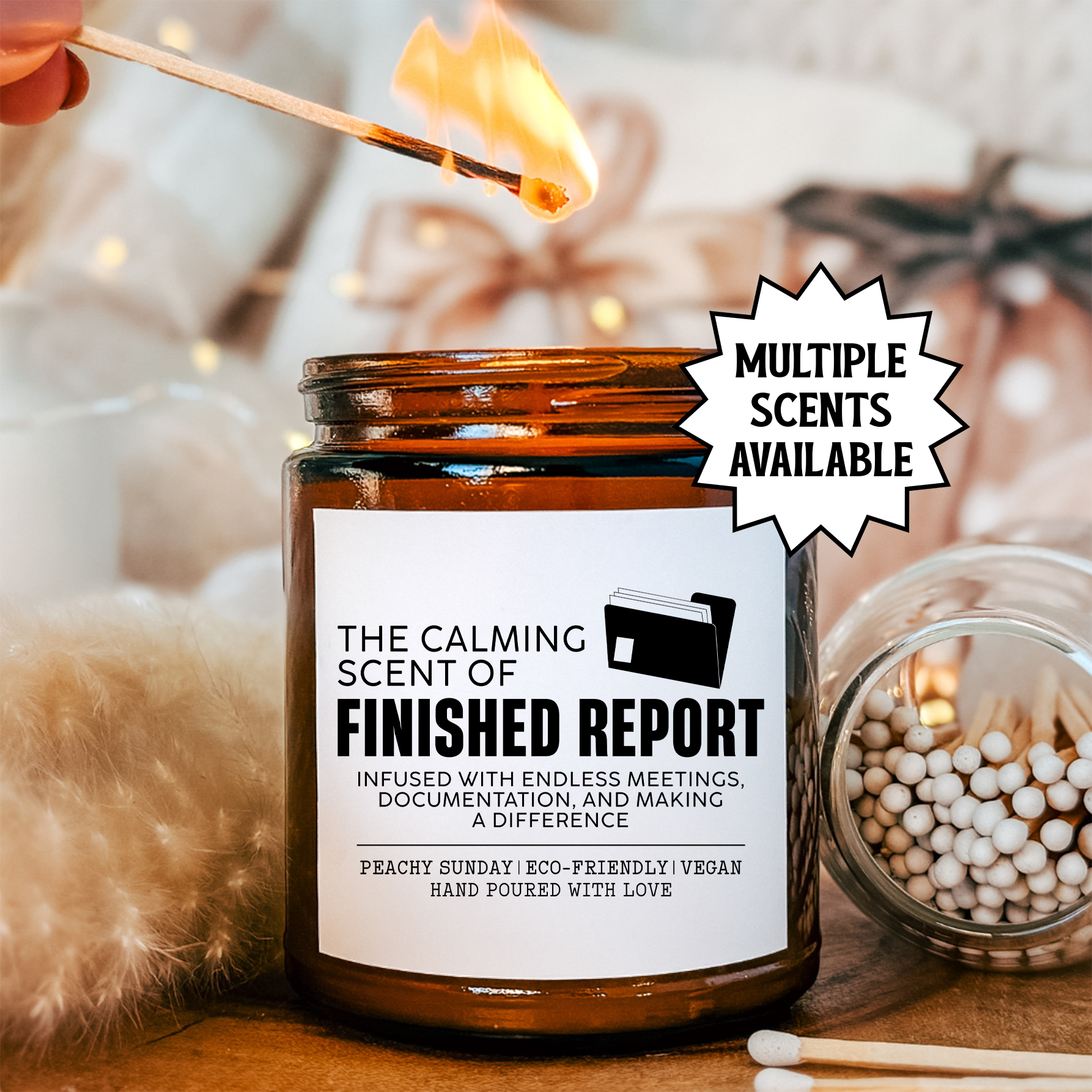 The Calming Scent Of A Finished Report Candle