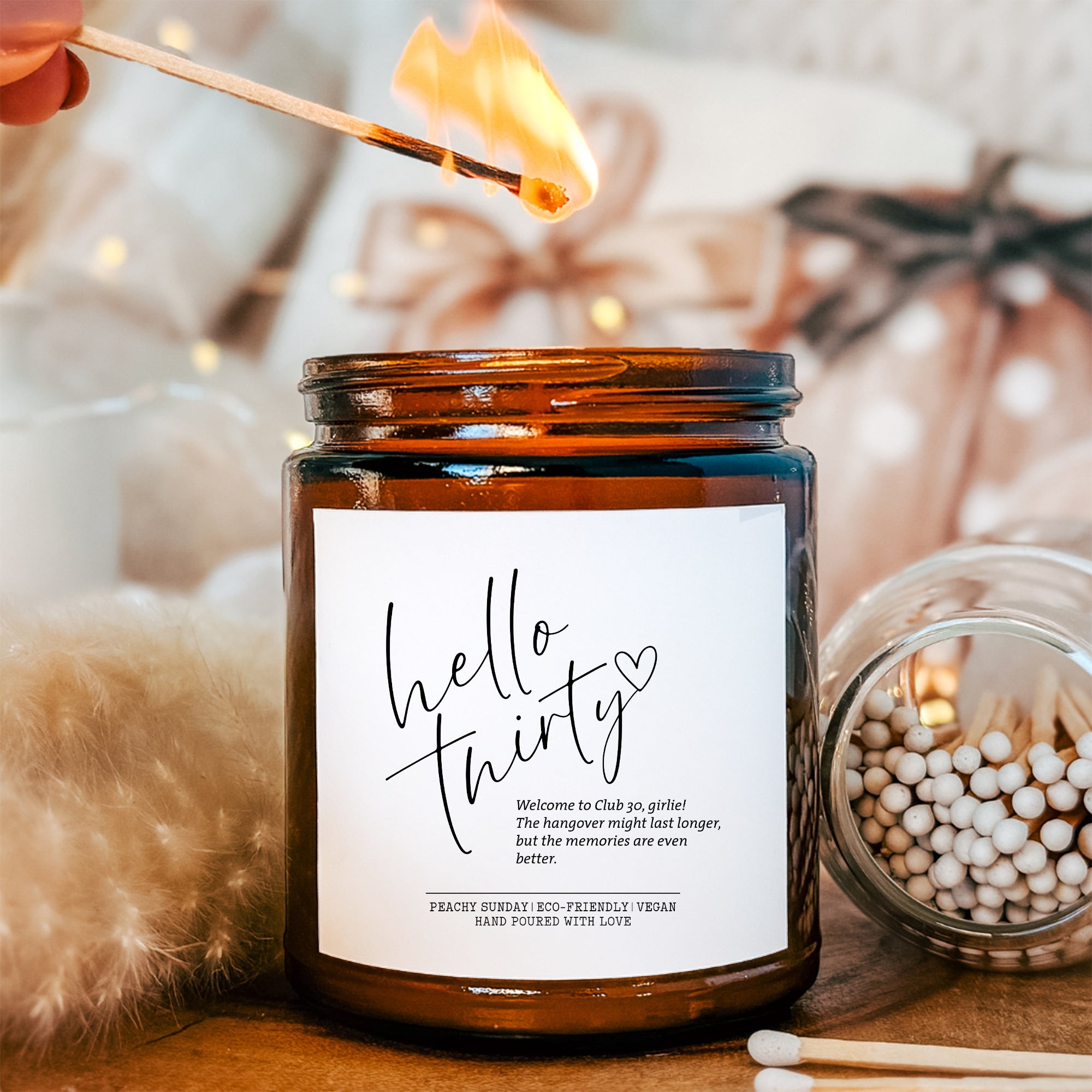 Bougie d’anniversaire personnalisée « Hello Thirty »