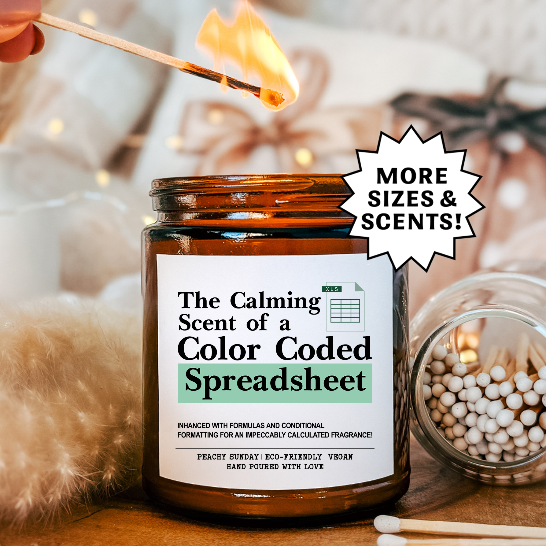 Office Smells Like A Color Coded Spreadsheet Gift Candle