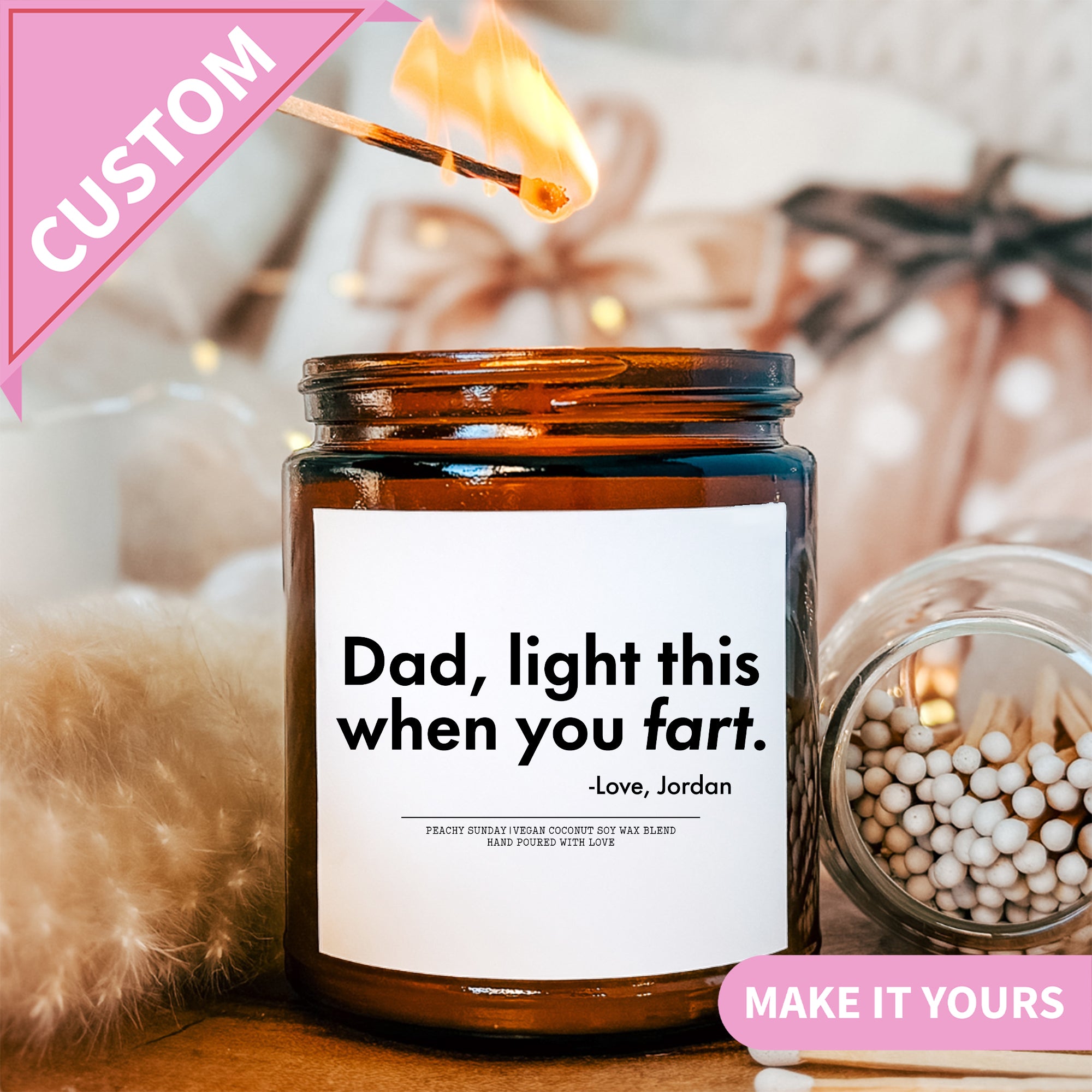 Personalized Dad Light This When You Fart Candle