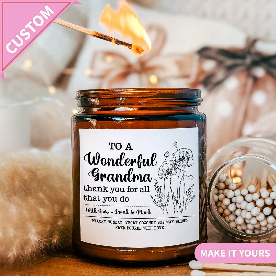 Custom To A Wonderful Grandma Mother’s Day Gift Candle