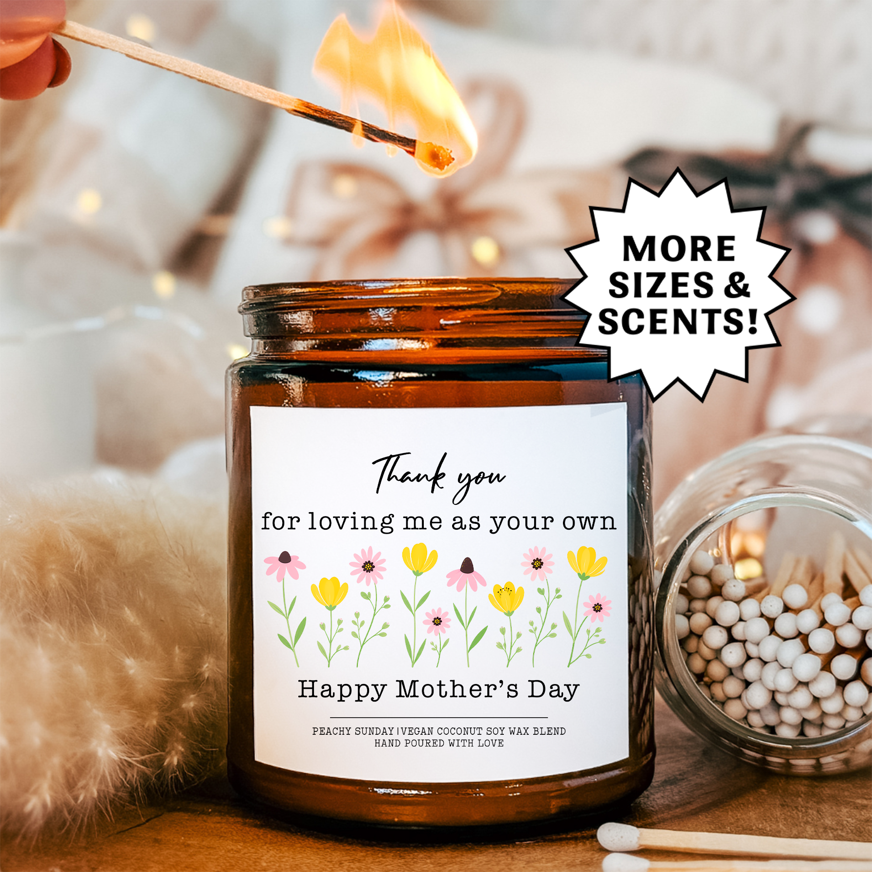 Thank You For Loving Me As Your Own Mother's Day Candle