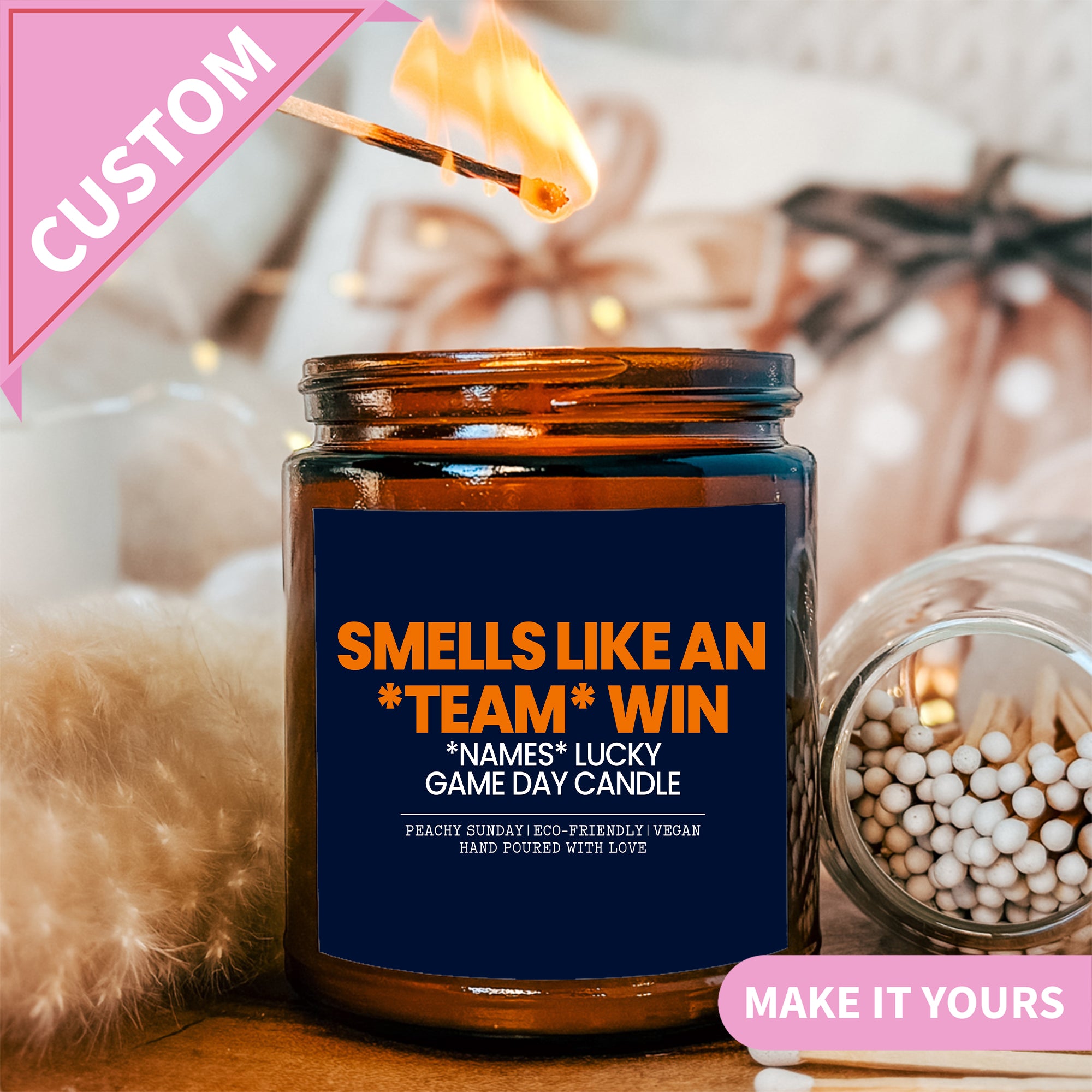 Personalized Smells Like A Win Candle