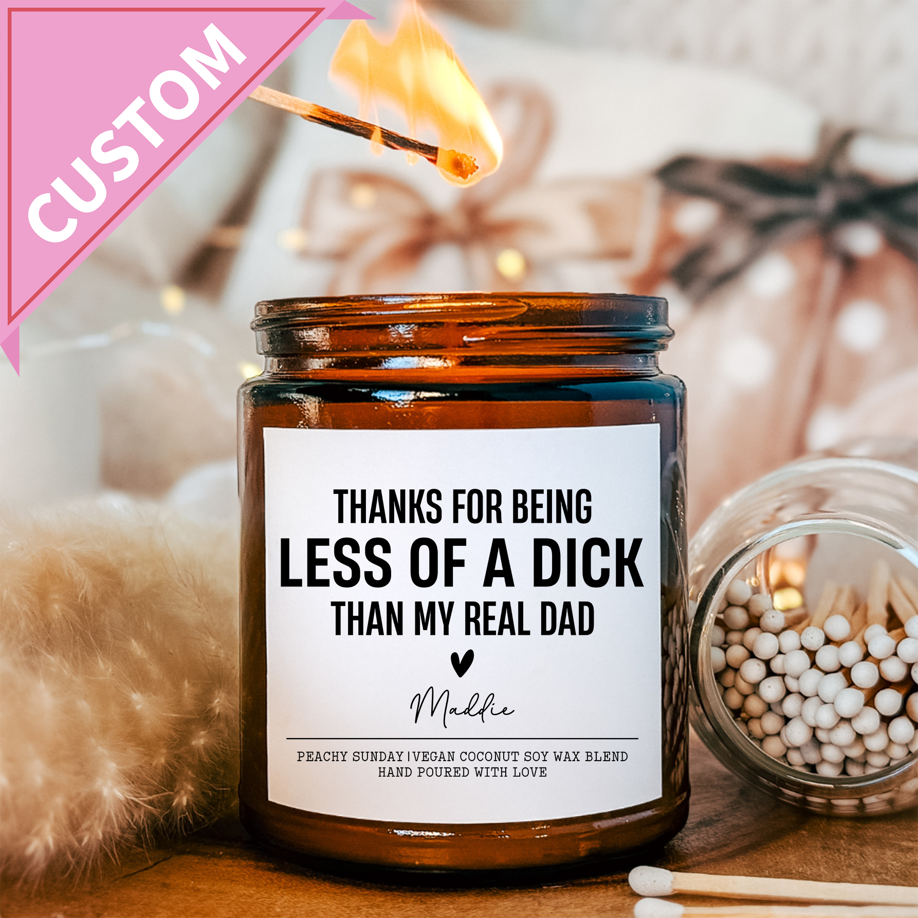 Personalized Stepdad Candle