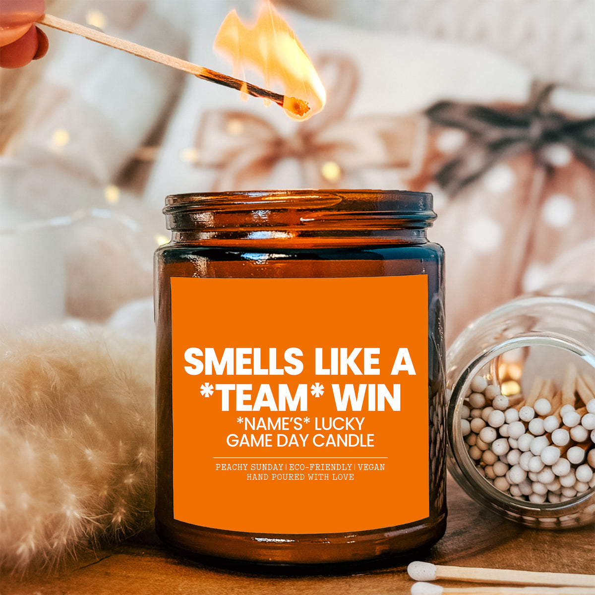 Personalized Team Name Candle
