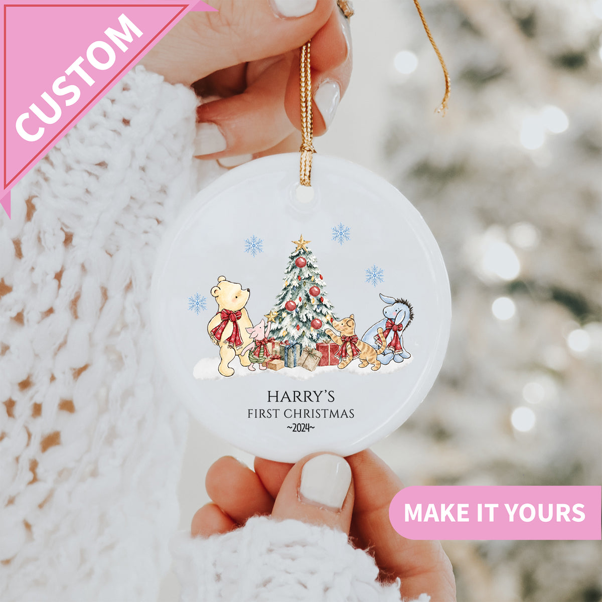 Personalized 1st Christmas Winnie The Pooh Ornament