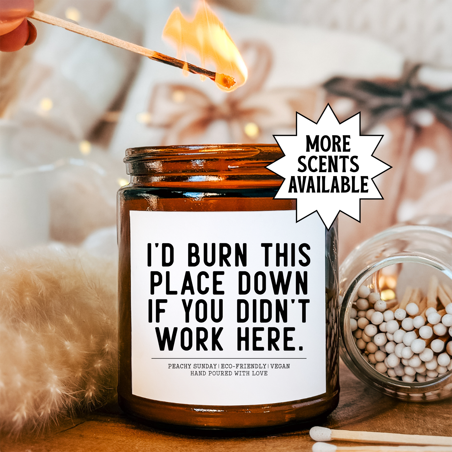 Scented Candles, Coconut Apricot Wax (4oz, 9oz)