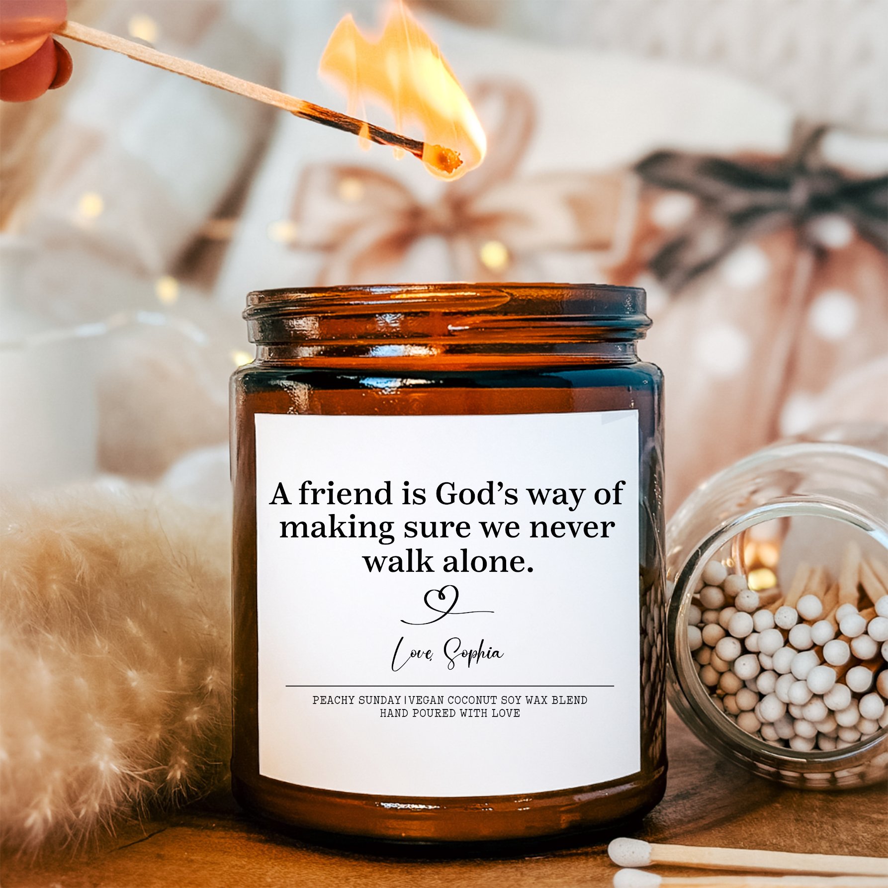 Custom A Friend Is God's Way Of Making Candle