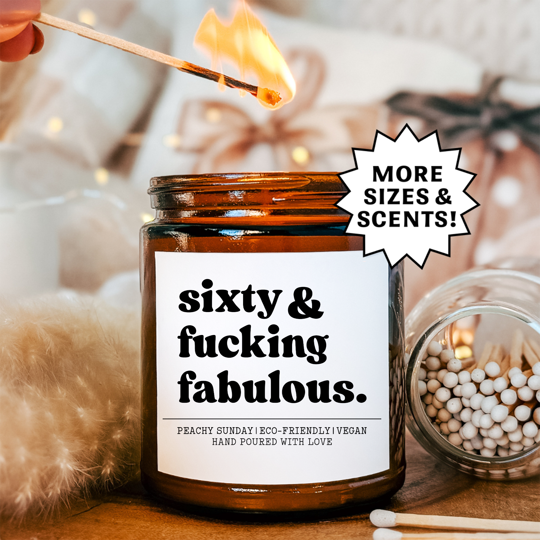 60th Birthday Funny Gift Candle