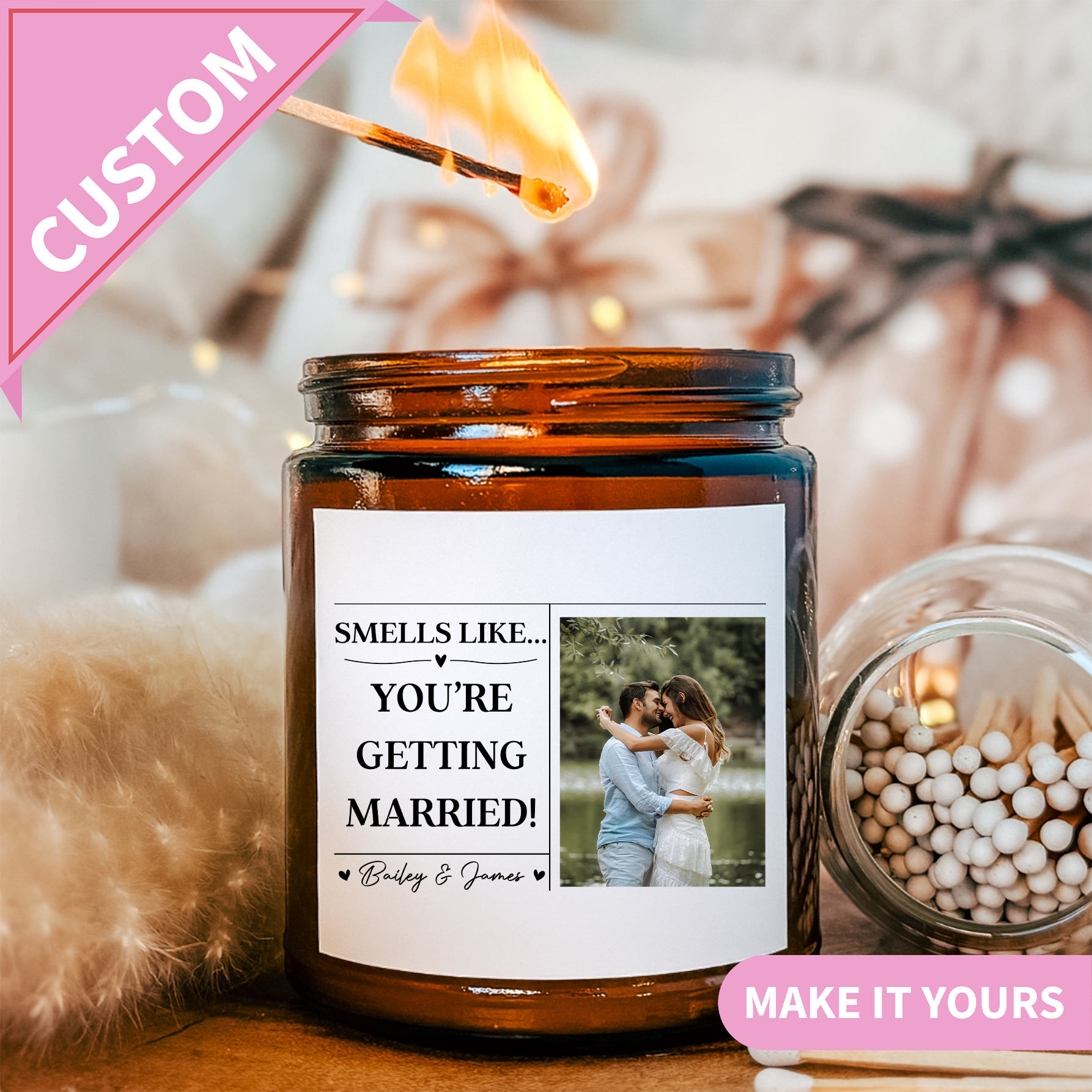 Custom Wedding Smells Like You’re Getting Married Gift Candle