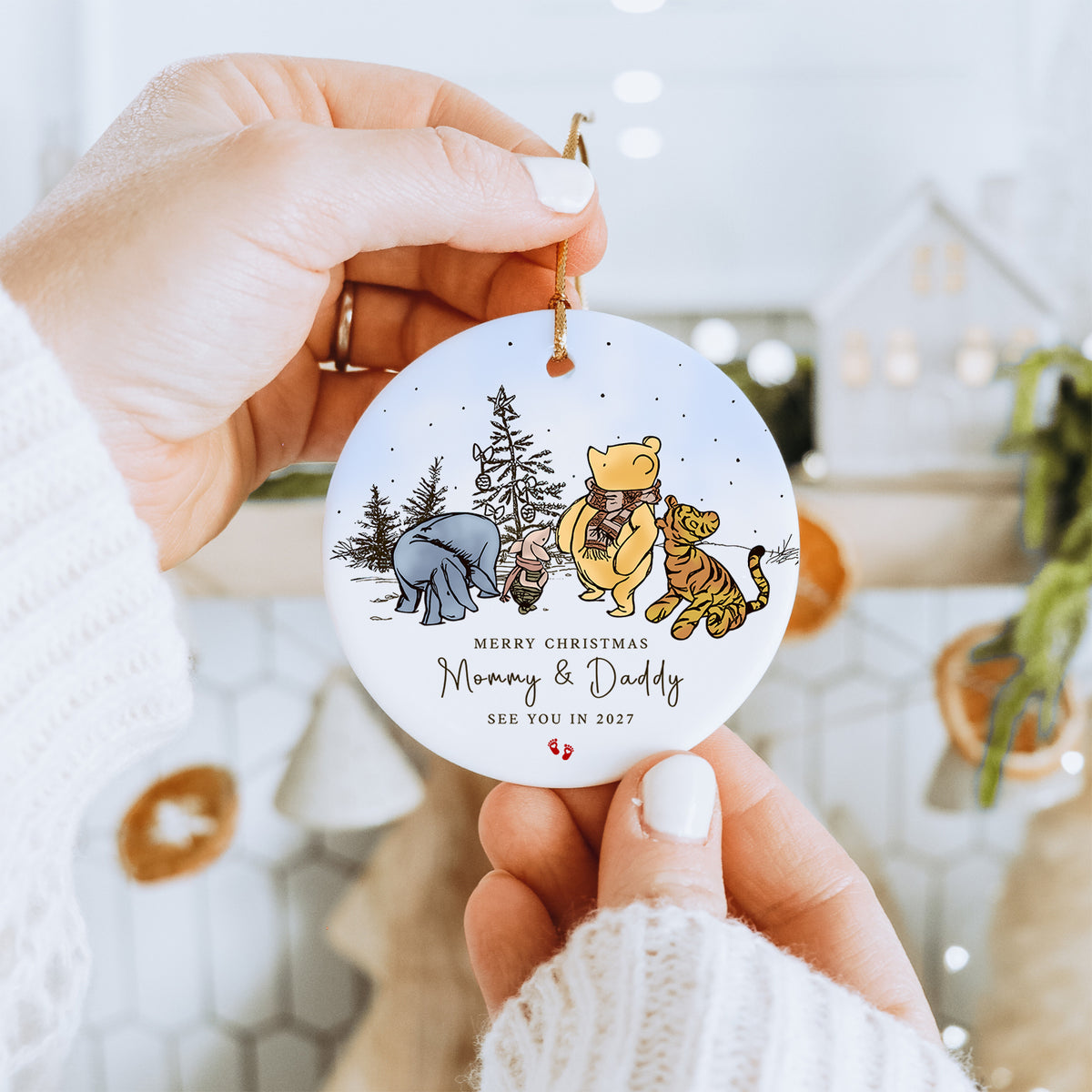 Pernalized Merry Christmas Mommy And Daddy Pregnancy Announcement Ornament