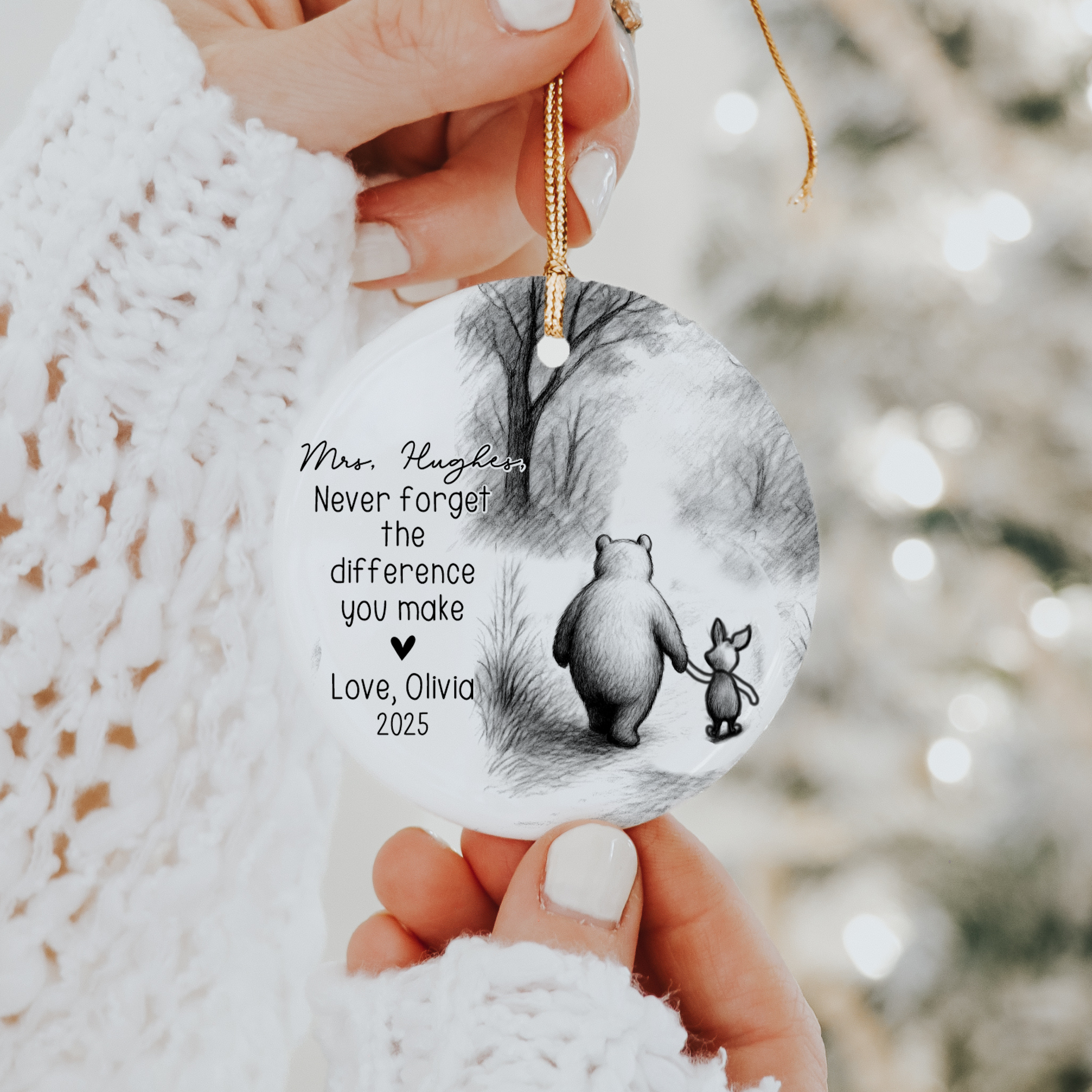 Personalized Teacher Christmas Ornament