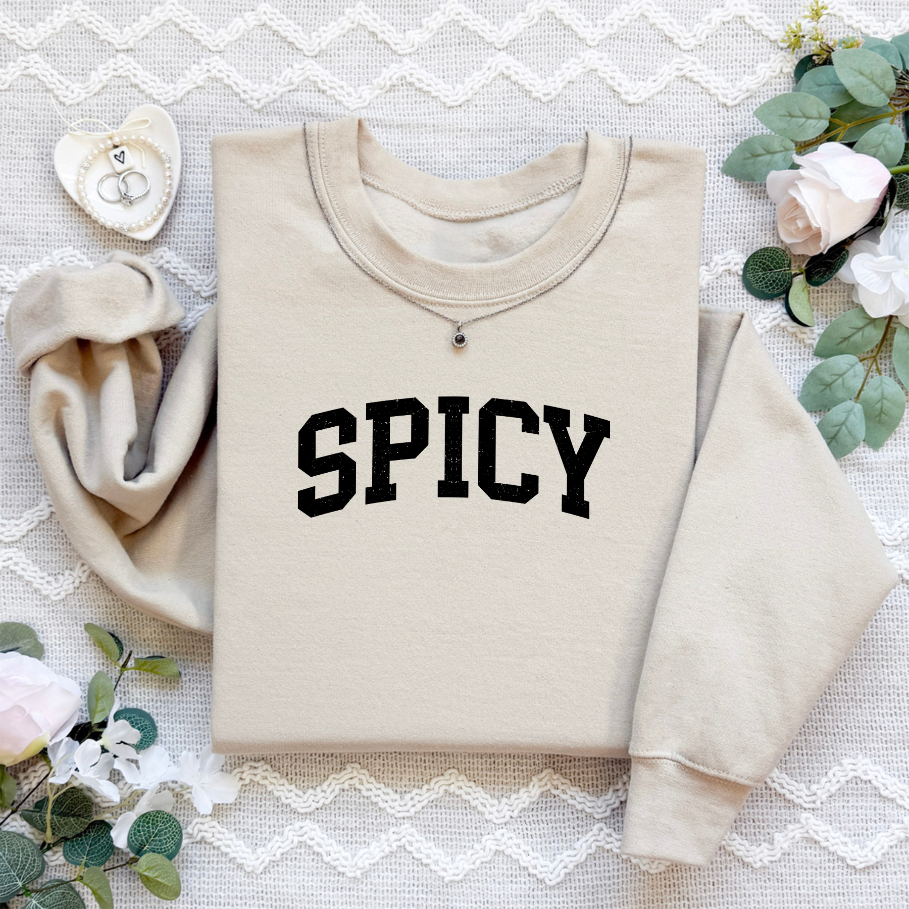 Spicy Crewneck Varsity Sweatshirt