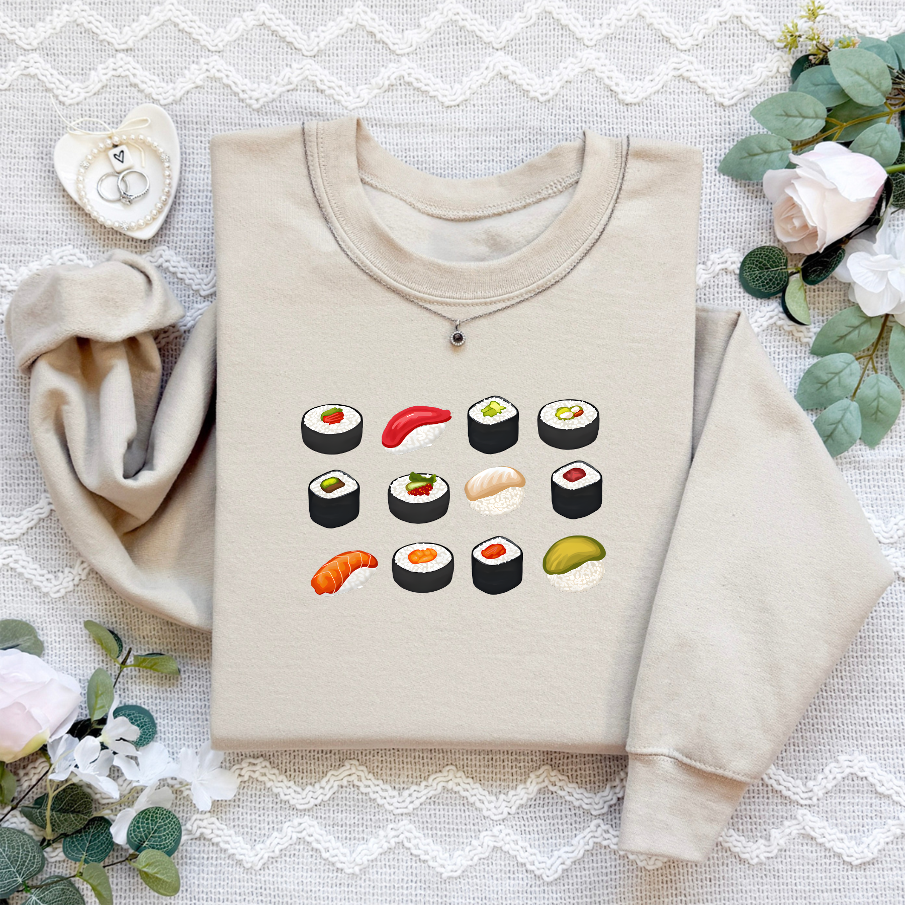 Embroidered Sushi Sweatshirt