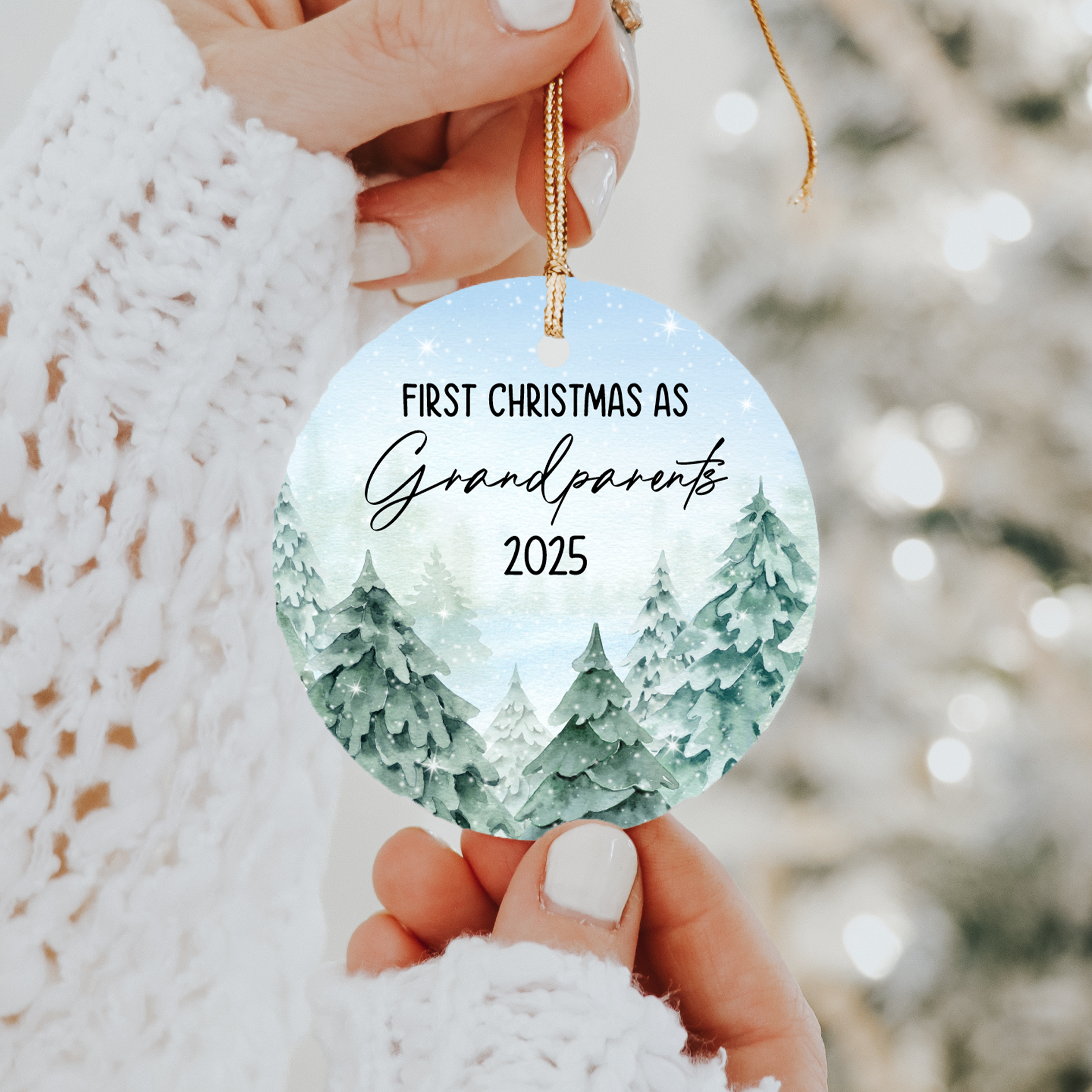 Personalized New Grandparents Christmas Ornament