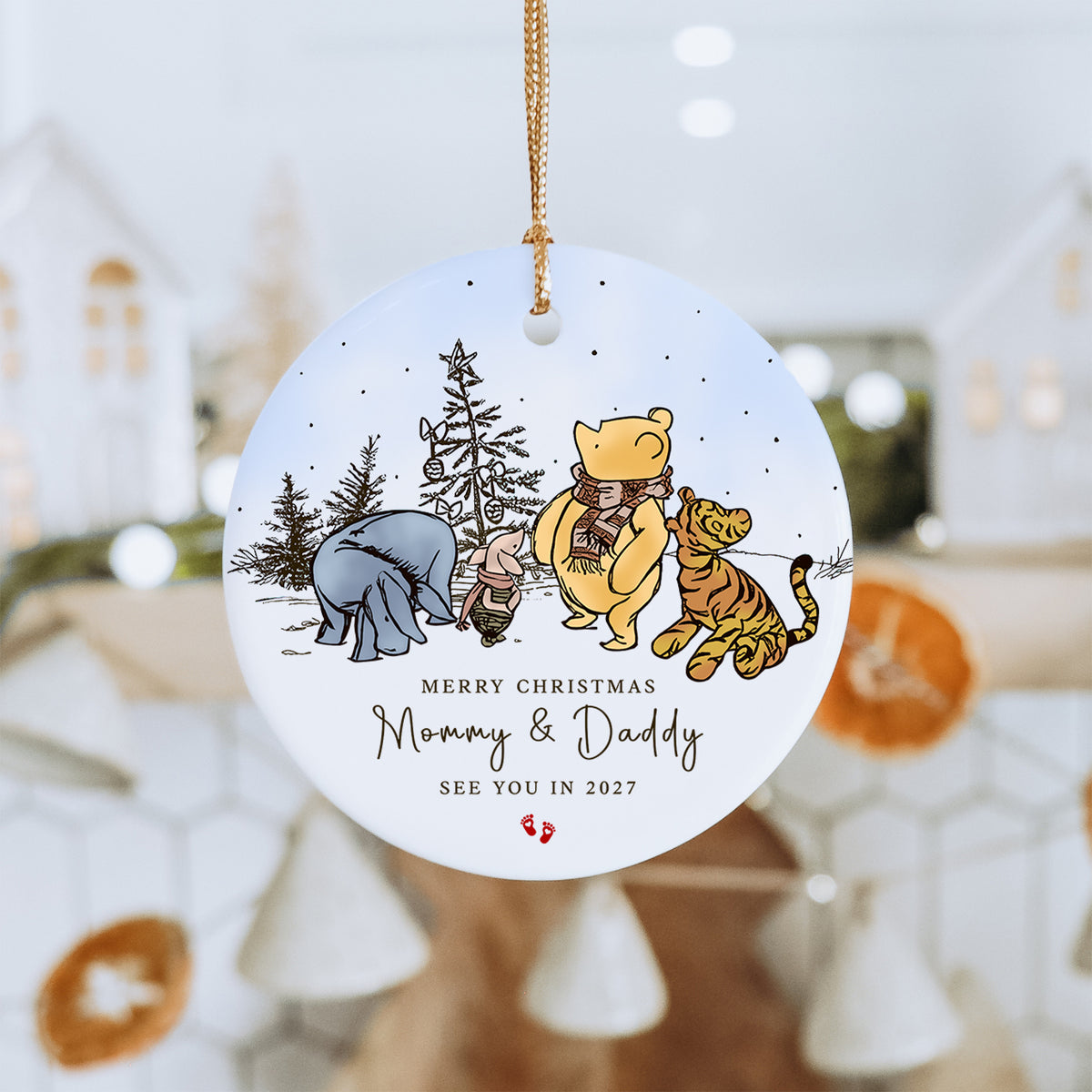 Pernalized Merry Christmas Mommy And Daddy Pregnancy Announcement Ornament