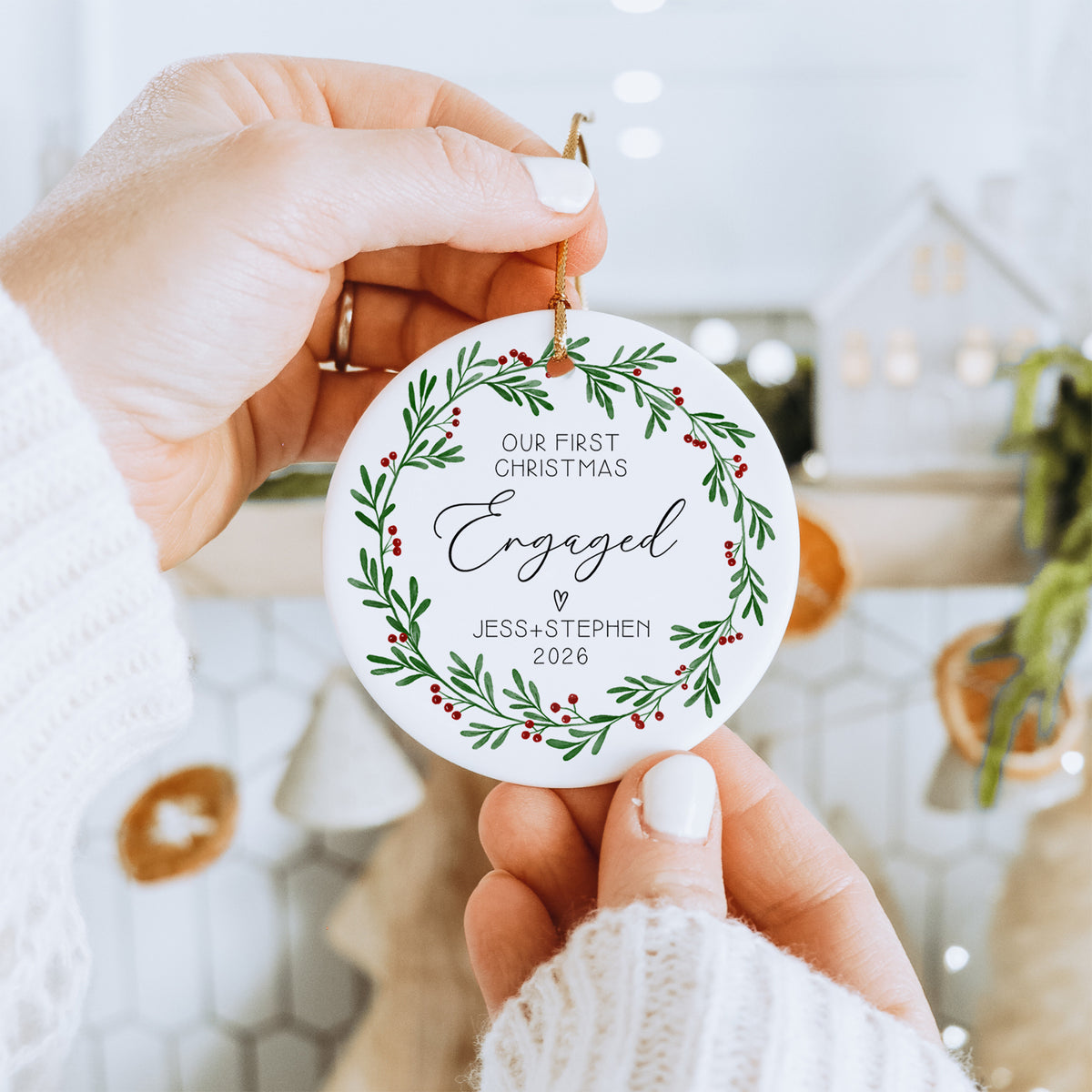 Boule de Noël personnalisée - Premier Noël en tant que fiancés