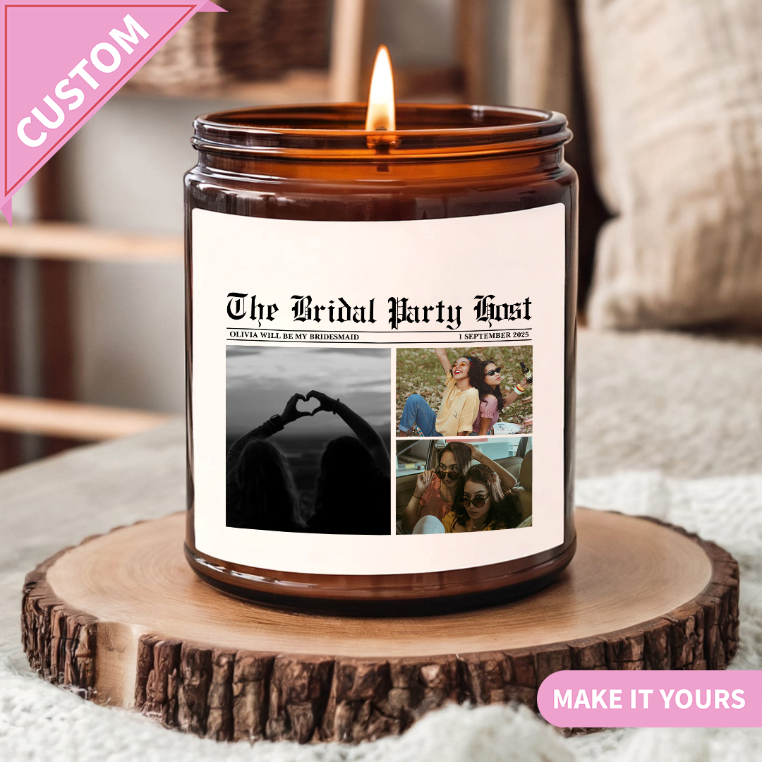 Custom Bridal Party Gift for Bridesmaids & Wedding Hosts Candle