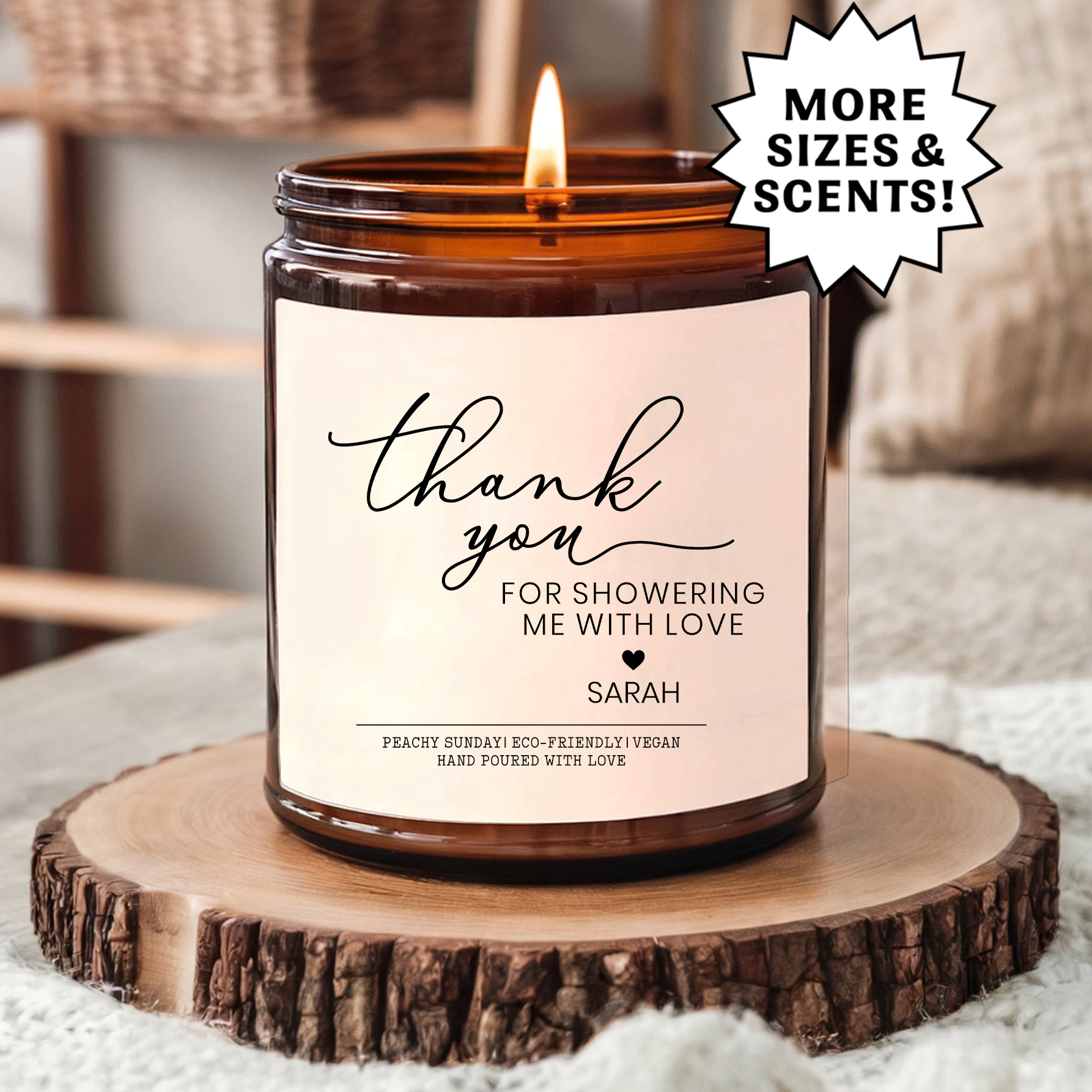 Personalized Thank You For Showering  Me With Love Candle
