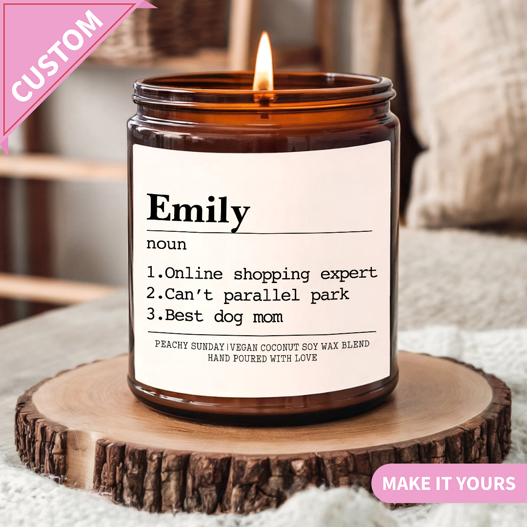 Custom Name Definition Gift for Friends Candle