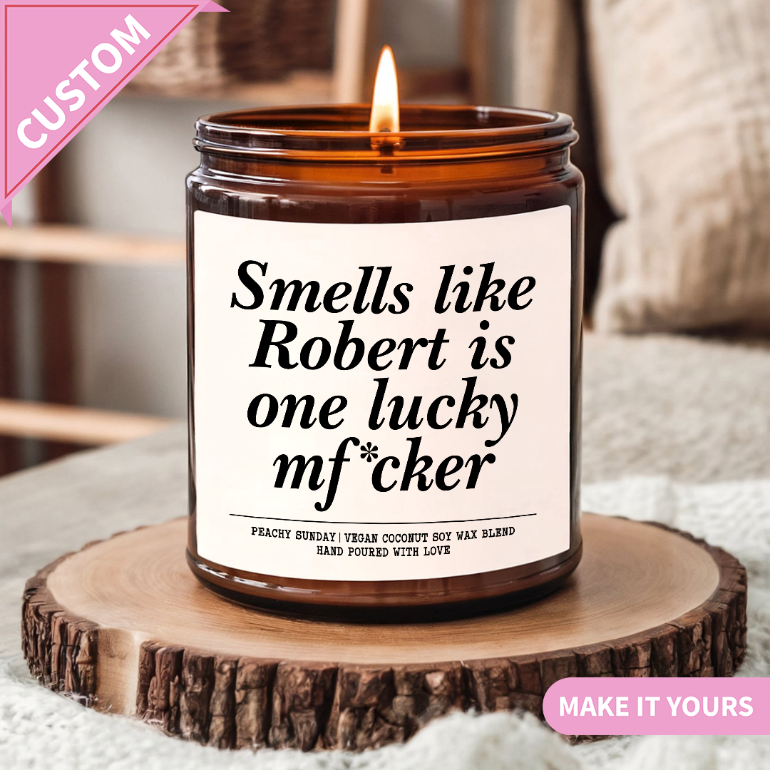 Custom Engagement Lucky MFcker Couple Gift Candle