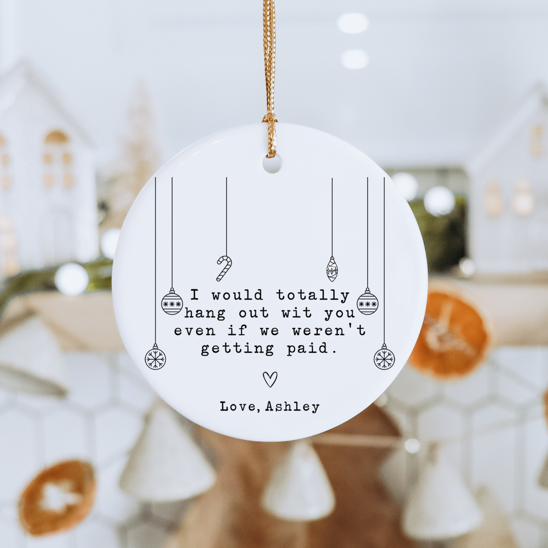 Funny Coworker Christmas Ornament