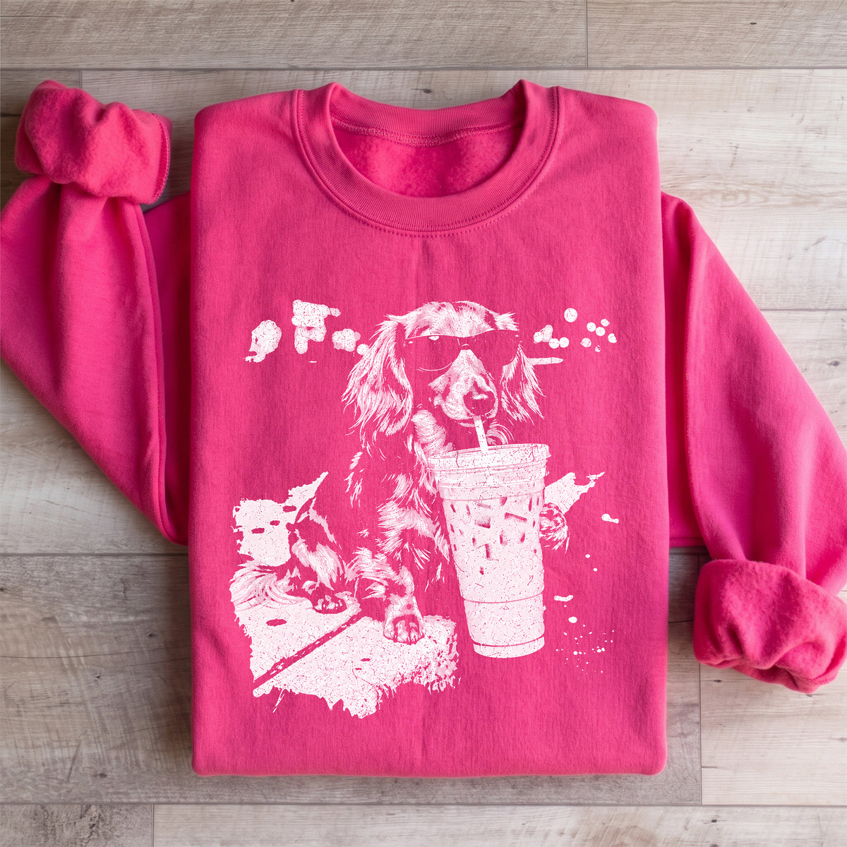 Dachshund Drinking Iced Coffee Sweatshirt