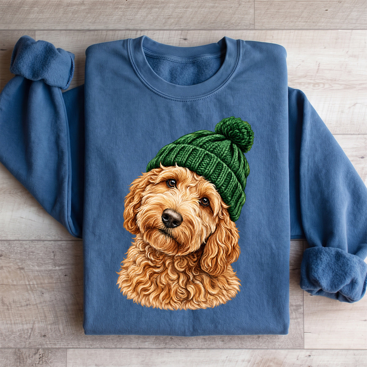 Sudadera retro de Goldendoodle con gorro tejido