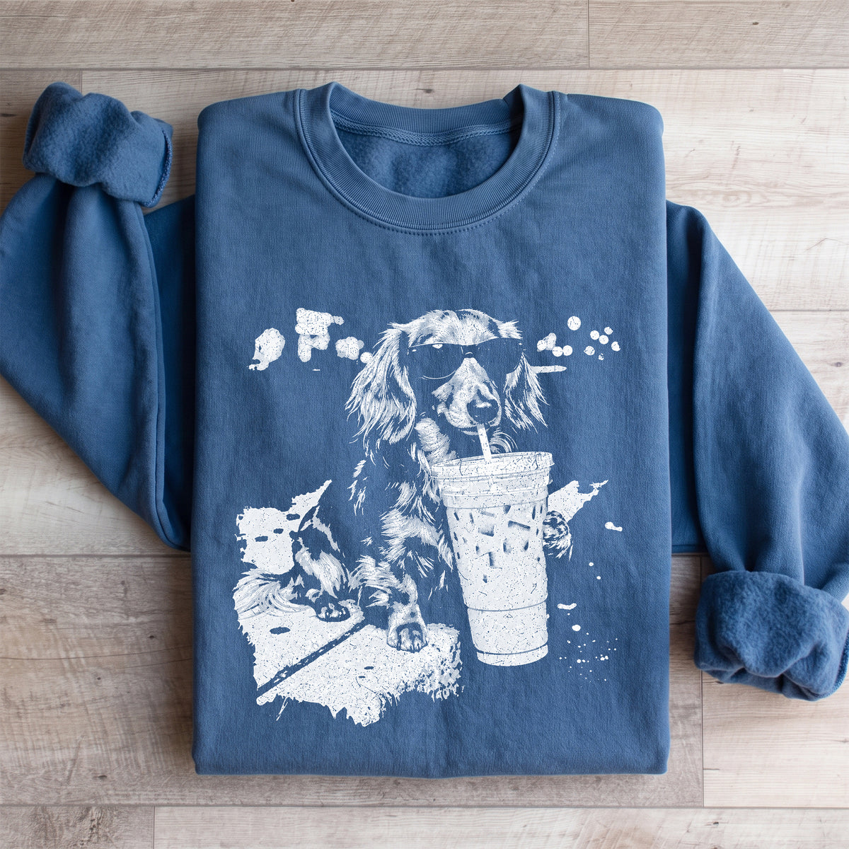 Dachshund Drinking Iced Coffee Sweatshirt