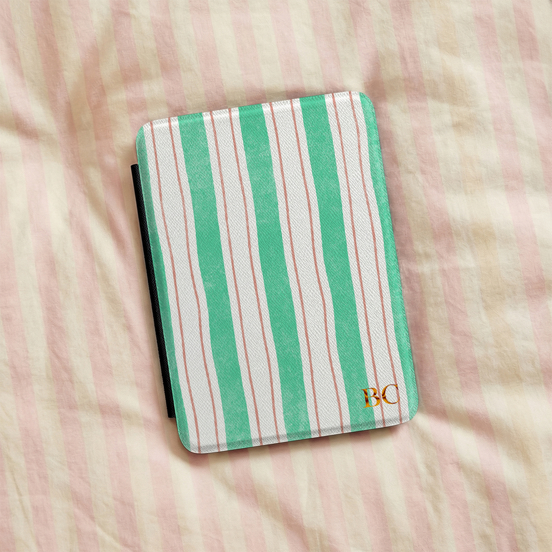 Personalized Cute Yellow Stripe Kindle Case