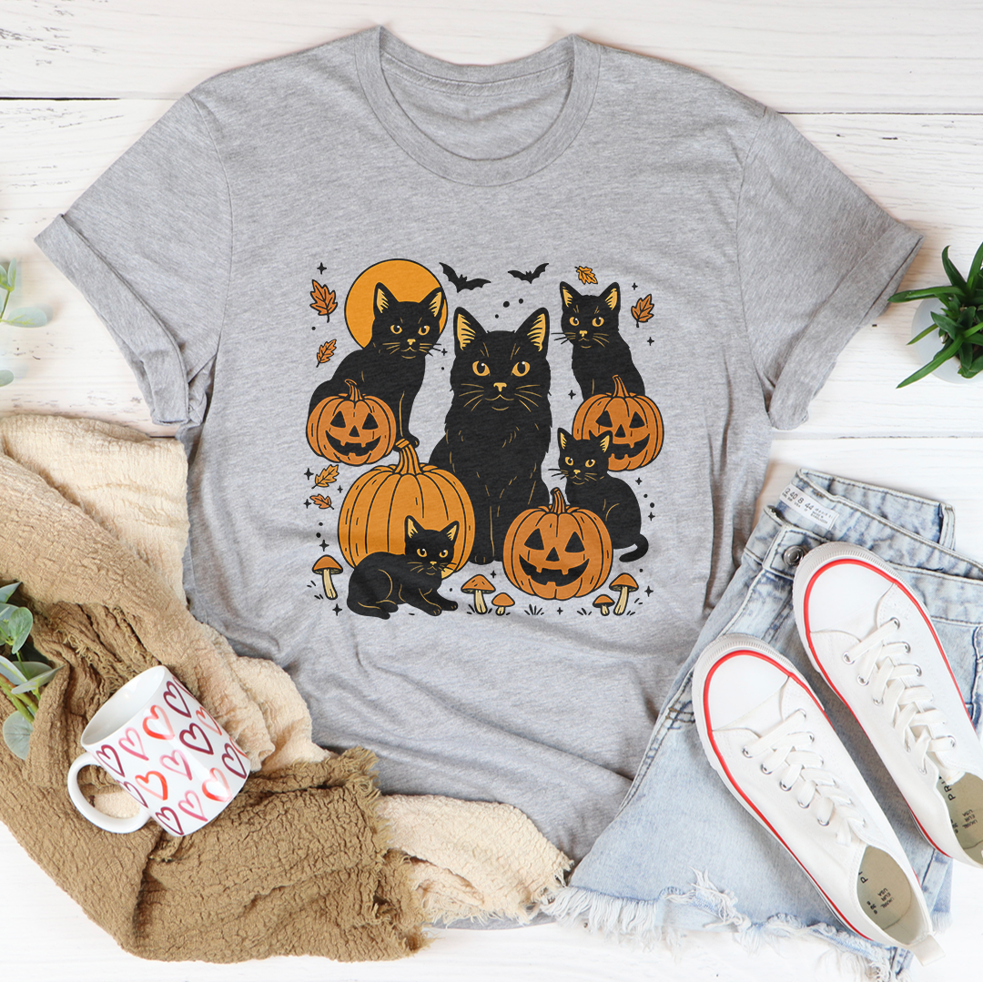 Black Cat Pumpkin Tee