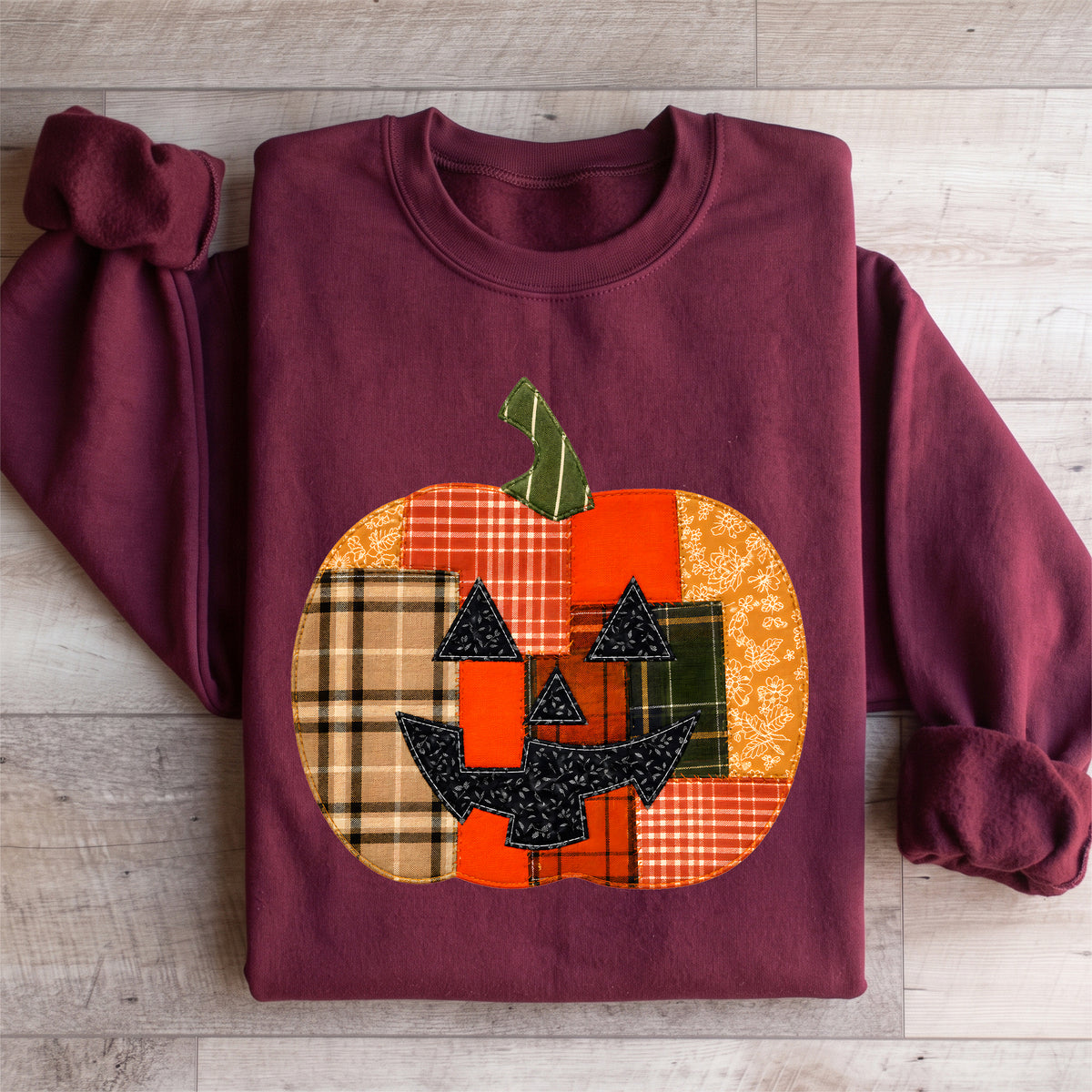 Sudadera con calabaza de retales