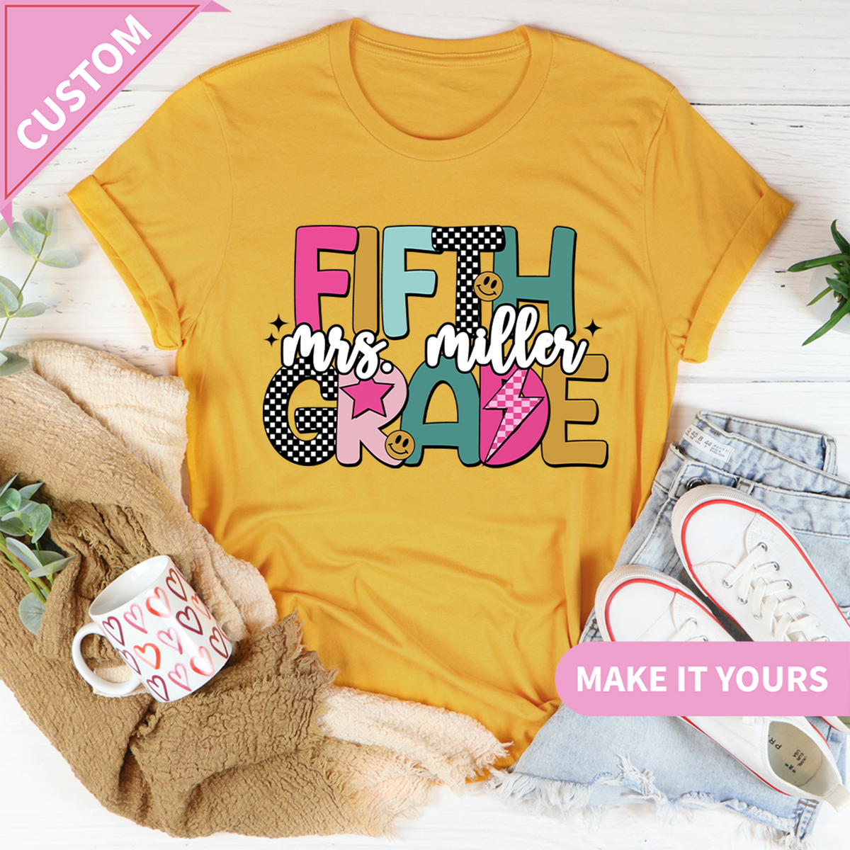 Individuelles T-Shirt für Fünftklässler-Lehrer zum Schulanfang