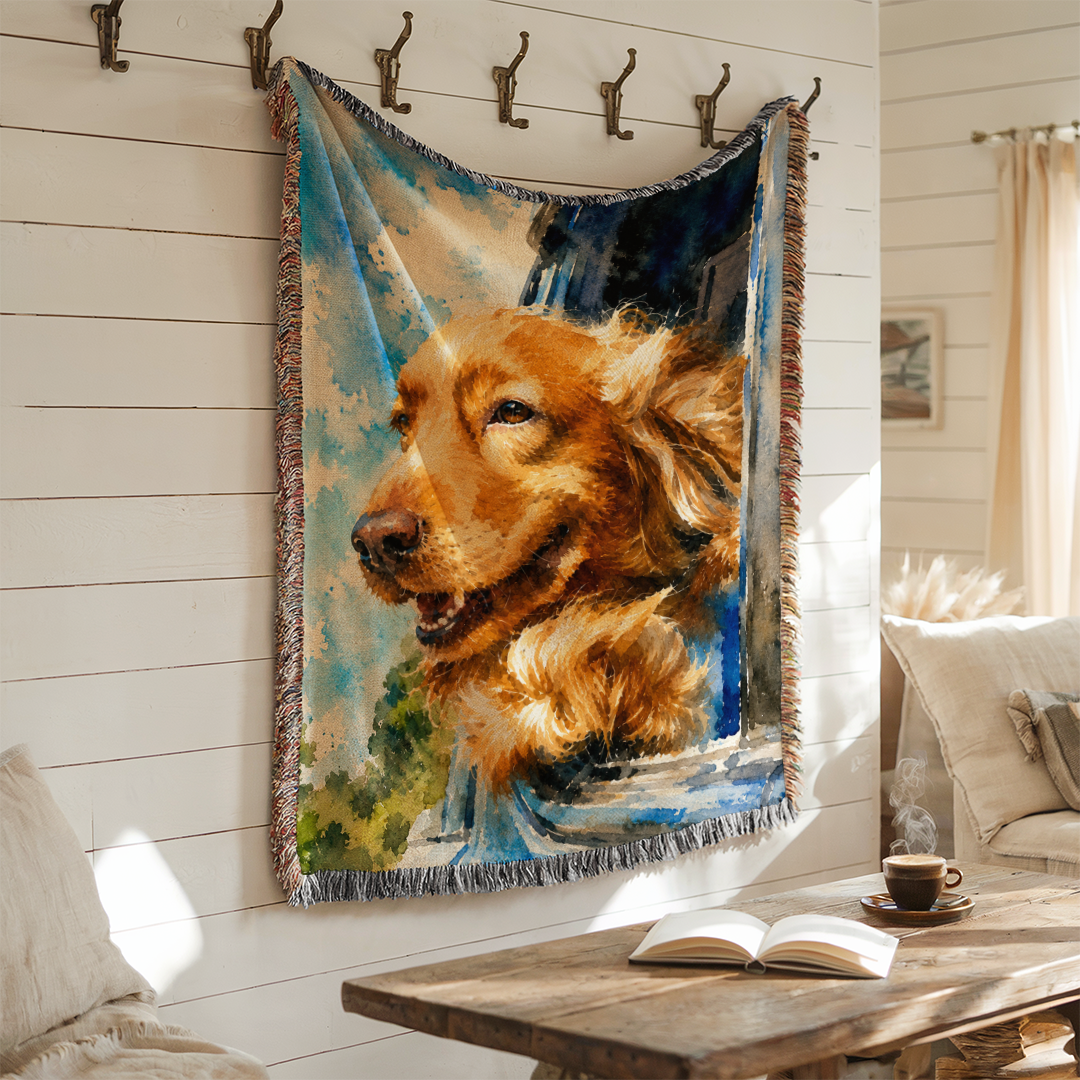 Personalized Watercolor Pet Woven Blanket